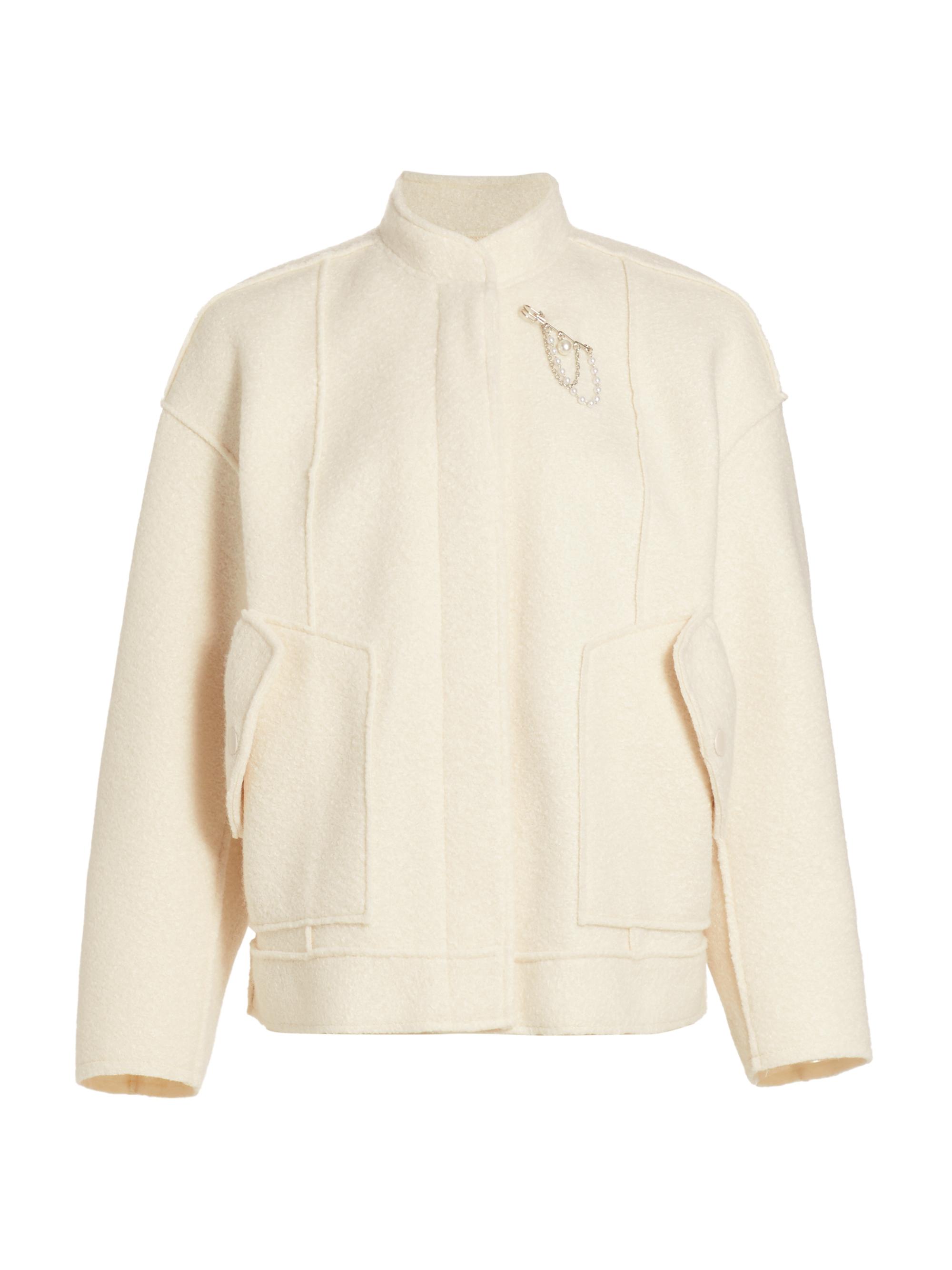 Free People Women's Willow Brooch-Embellished Bomber Jacket -