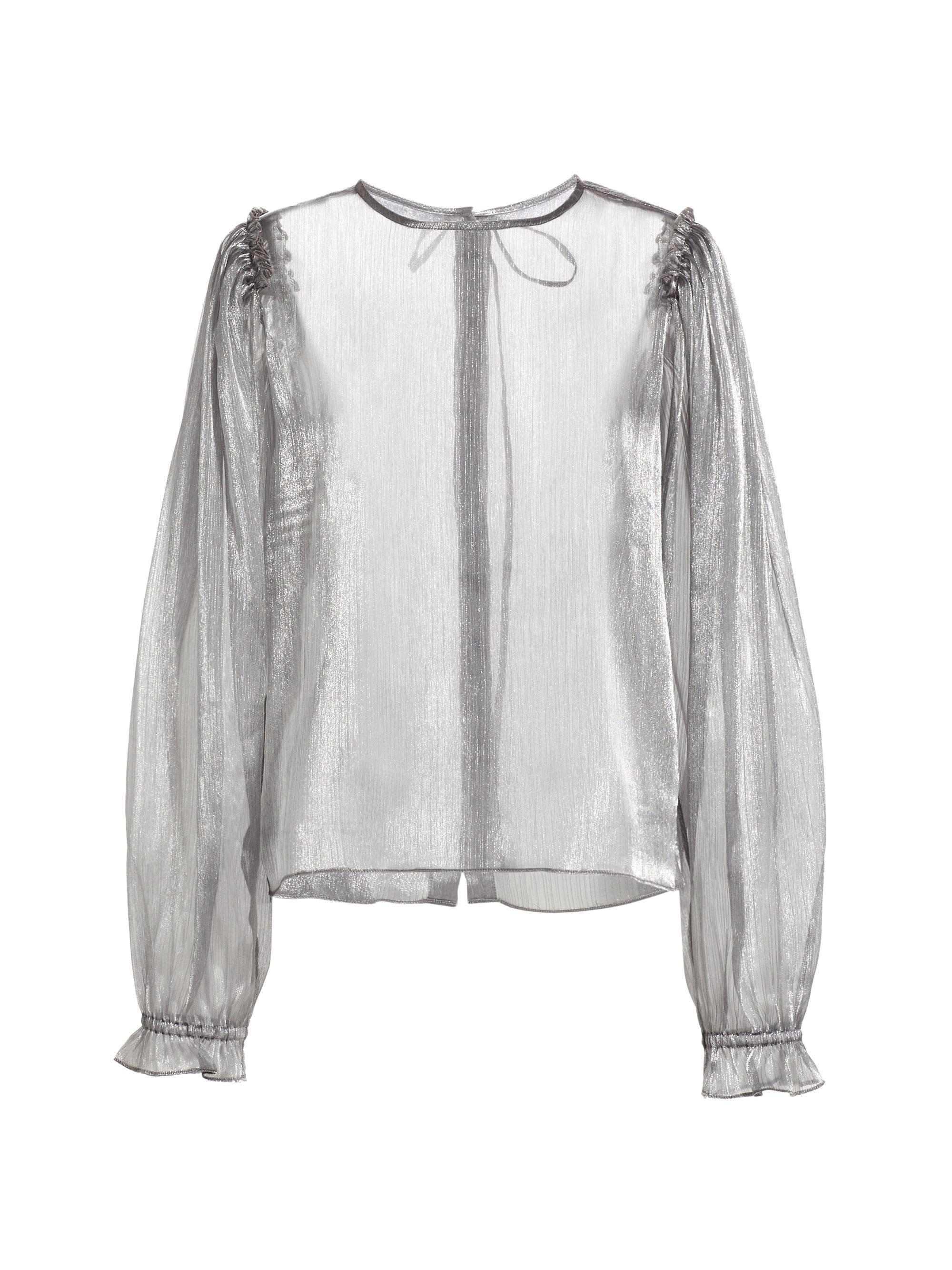 silver sheer blouse