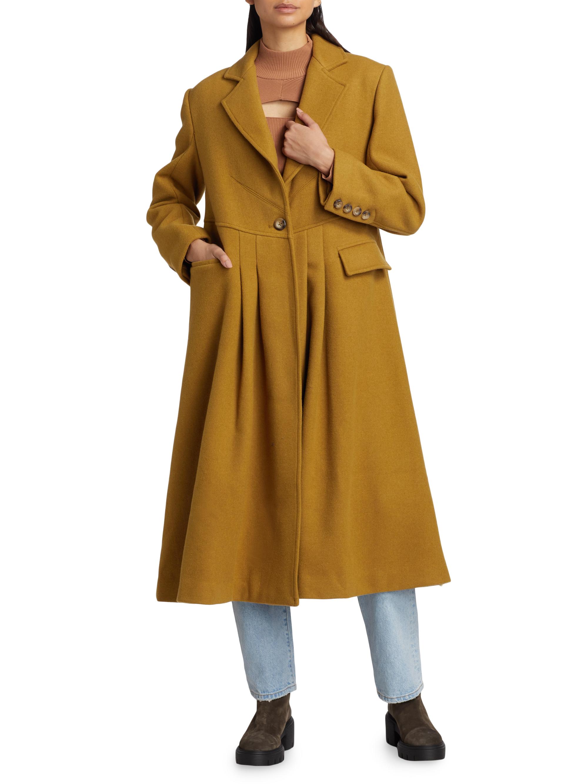 herlipto Odette Wool-Blend Coat Shop Free People Victoria Flared