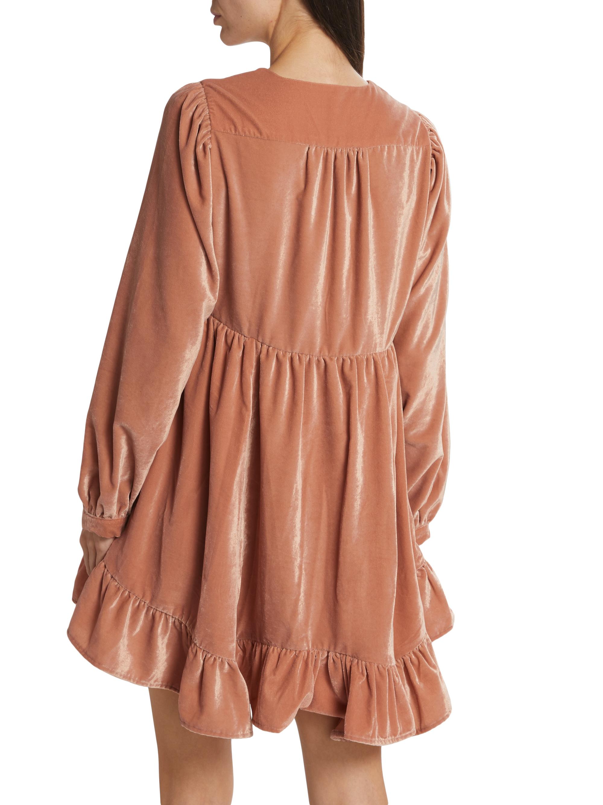 free people estella velvet mini dress Free People Estella Velvet Mini in Rose Pearl