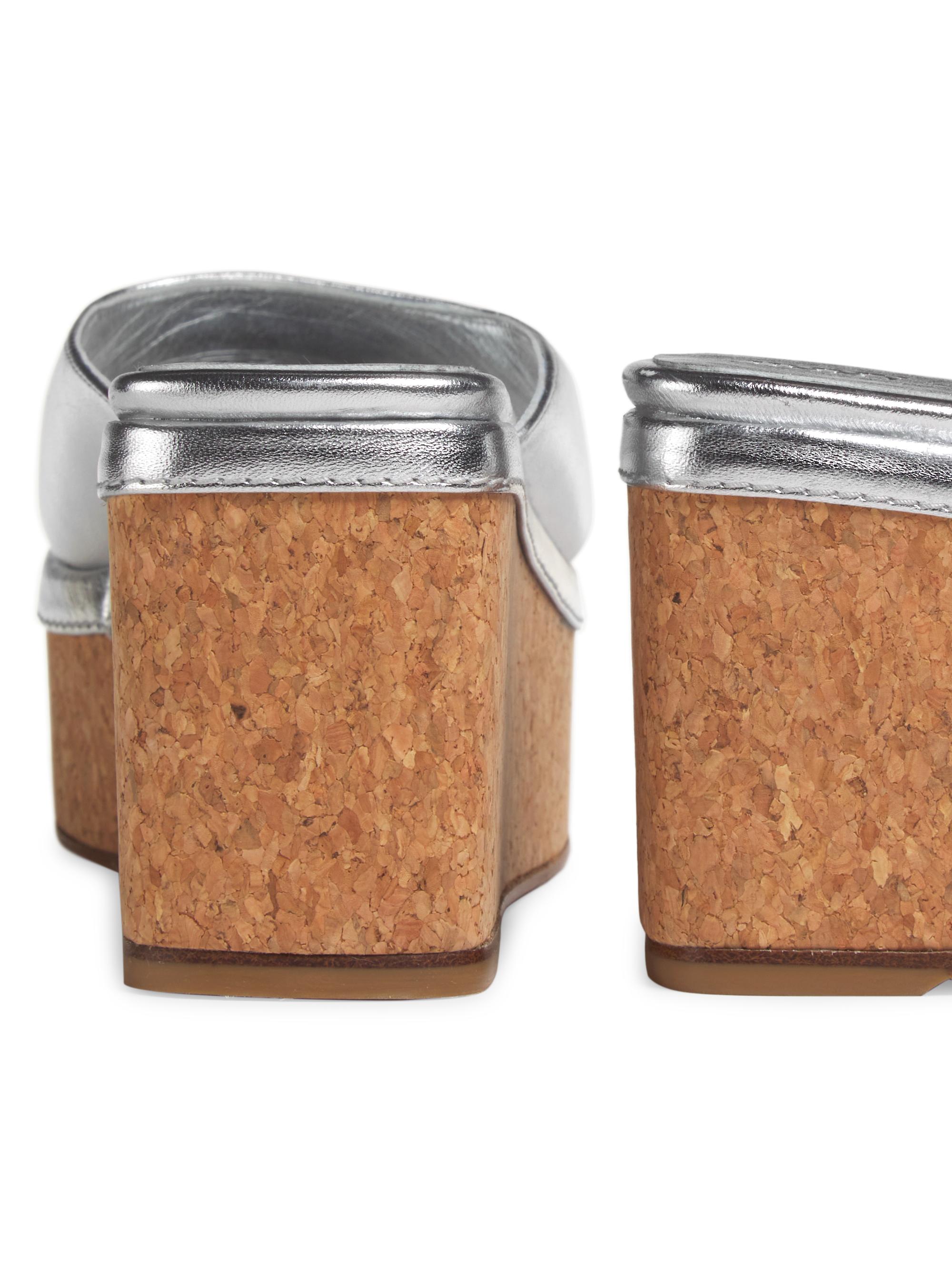 Jimmy Choo Seon 70MM Metallic Leather Wedge Sandals | Saks Fifth