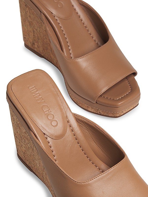 Shop Jimmy Choo Seon 110MM Leather Wedge Sandals | Saks Shop Jimmy Choo Seon 110MM Leather Wedge Sandals | Saks