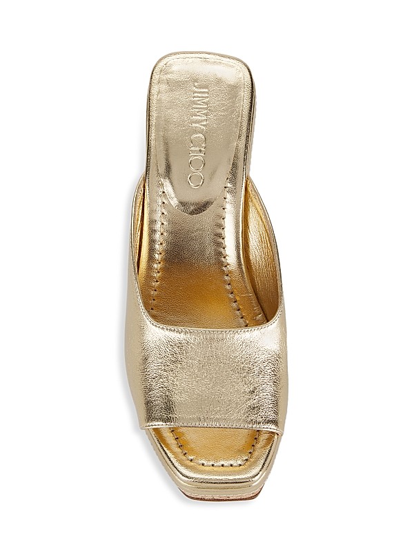 Shop Jimmy Choo Seon 110MM Metallic Leather Wedge Sandals Shop Jimmy Choo Seon 110MM Metallic Leather Wedge Sandals