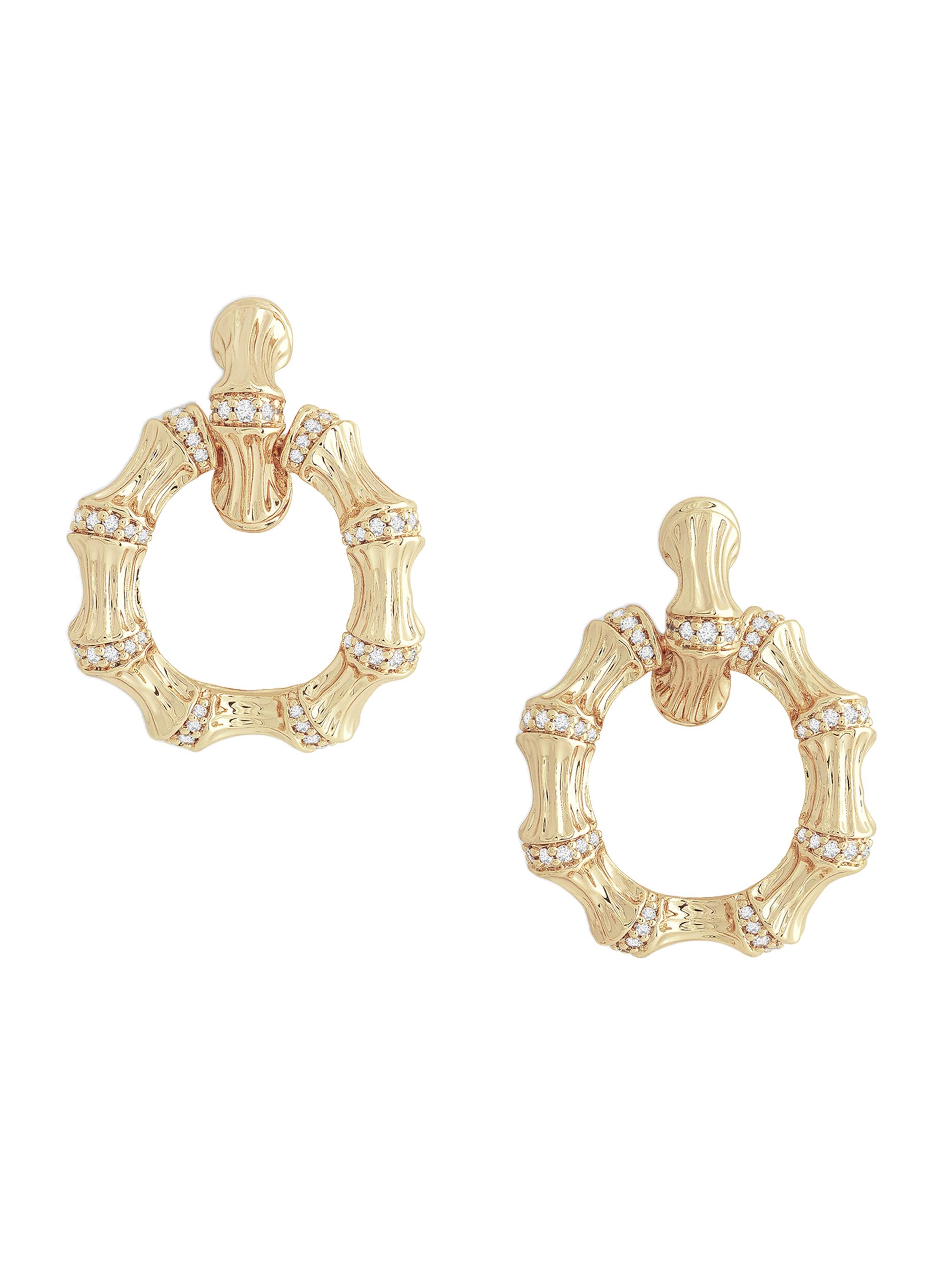 Anabel Aram Women's 18K Gold-Plated & Cubic Zirconia Double Doorknocker Earrings - Gold