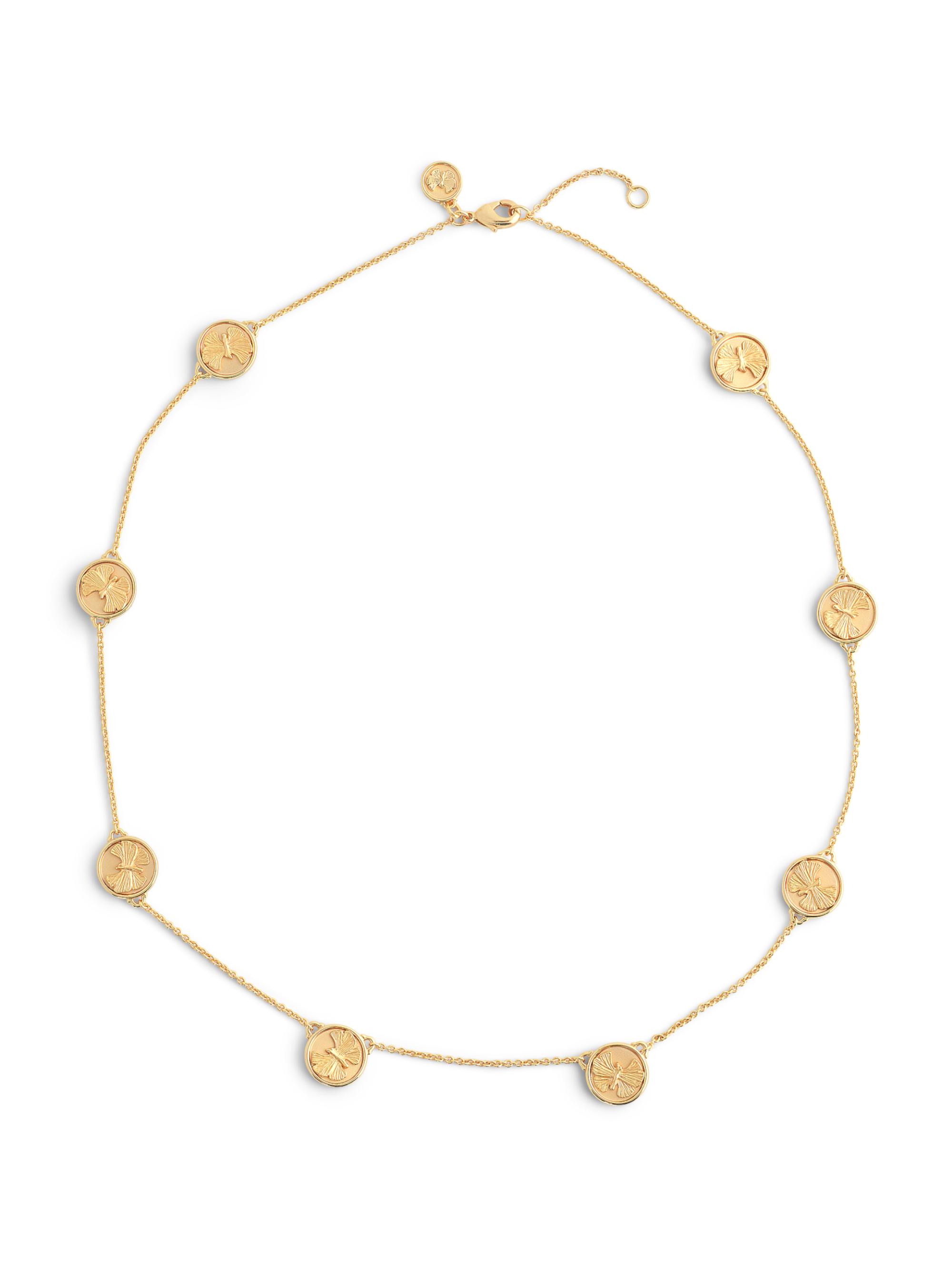 Anabel Aram Women's Coin 18K-Gold-Plated Butterfly Station Necklace - Gold