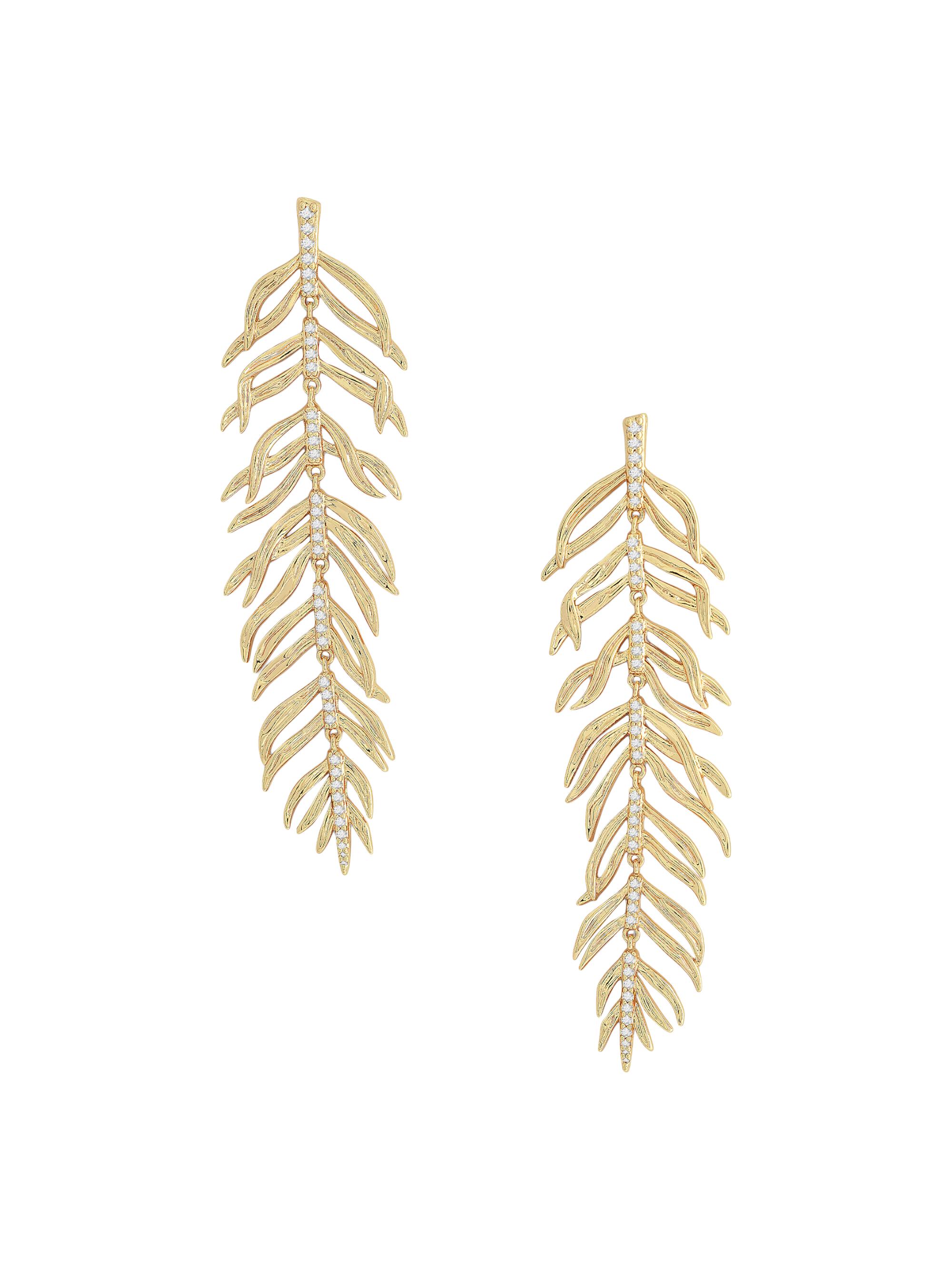 Anabel Aram Women's Palm Leaves 18K Gold-Plated & Cubic Zirconia Drop Earrings - Gold