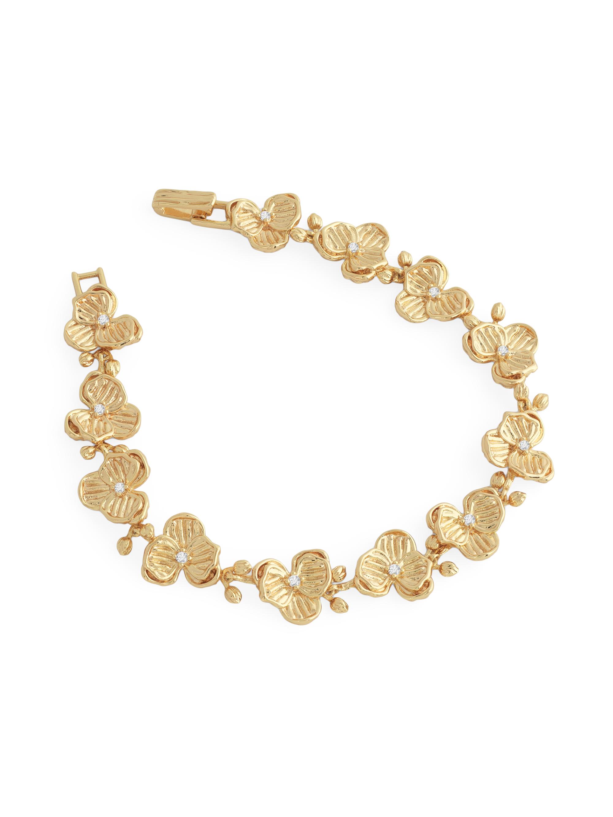 Anabel Aram Women's Orchid 18K Gold-Plated & Cubic Zirconia Link Bracelet - Gold