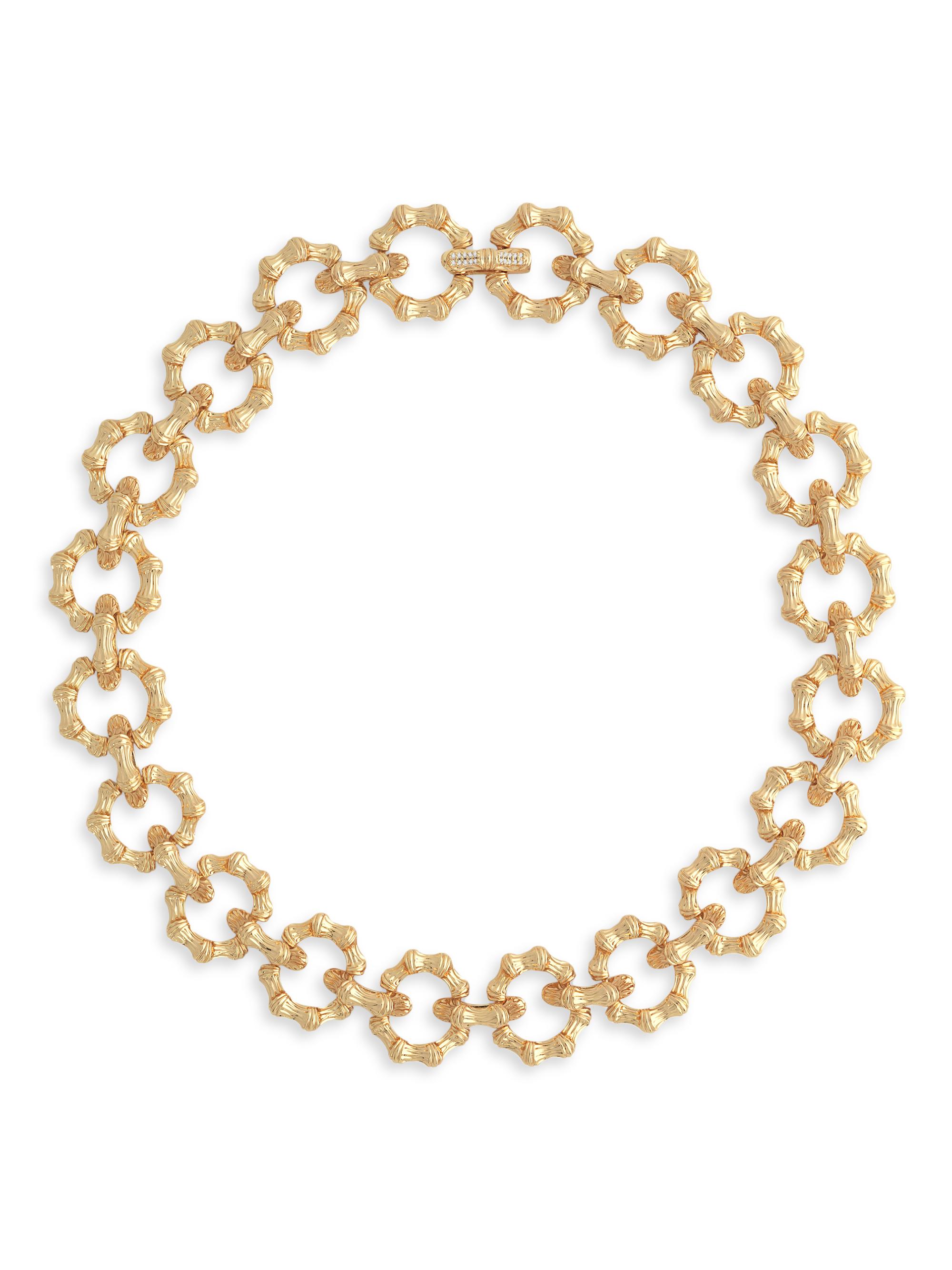 Anabel Aram Women's Bamboo 18K Gold-Plated & Cubic Zirconia Chain Necklace - Gold