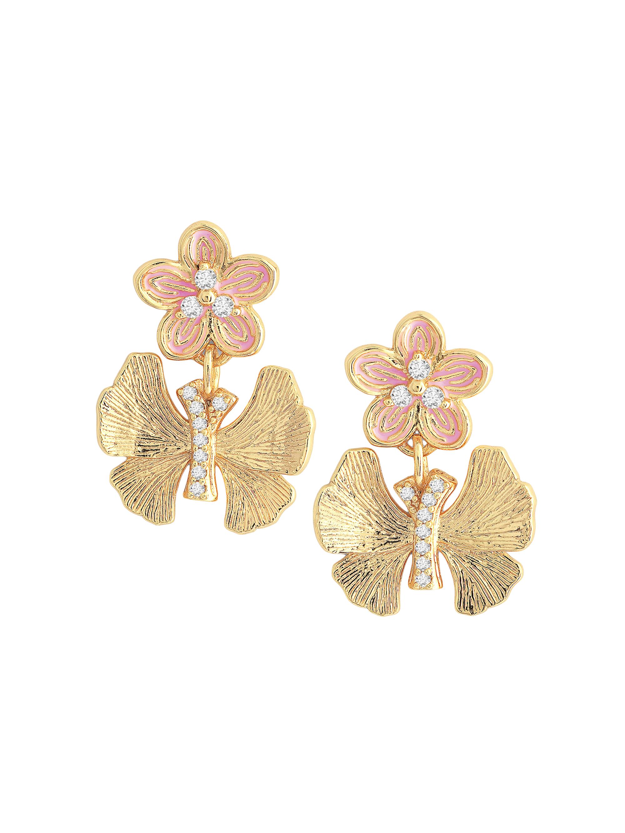 Anabel Aram Women's Butterfly 18K Gold-Plated, Cubic Zirconia & Enamel Drop Earrings - Gold
