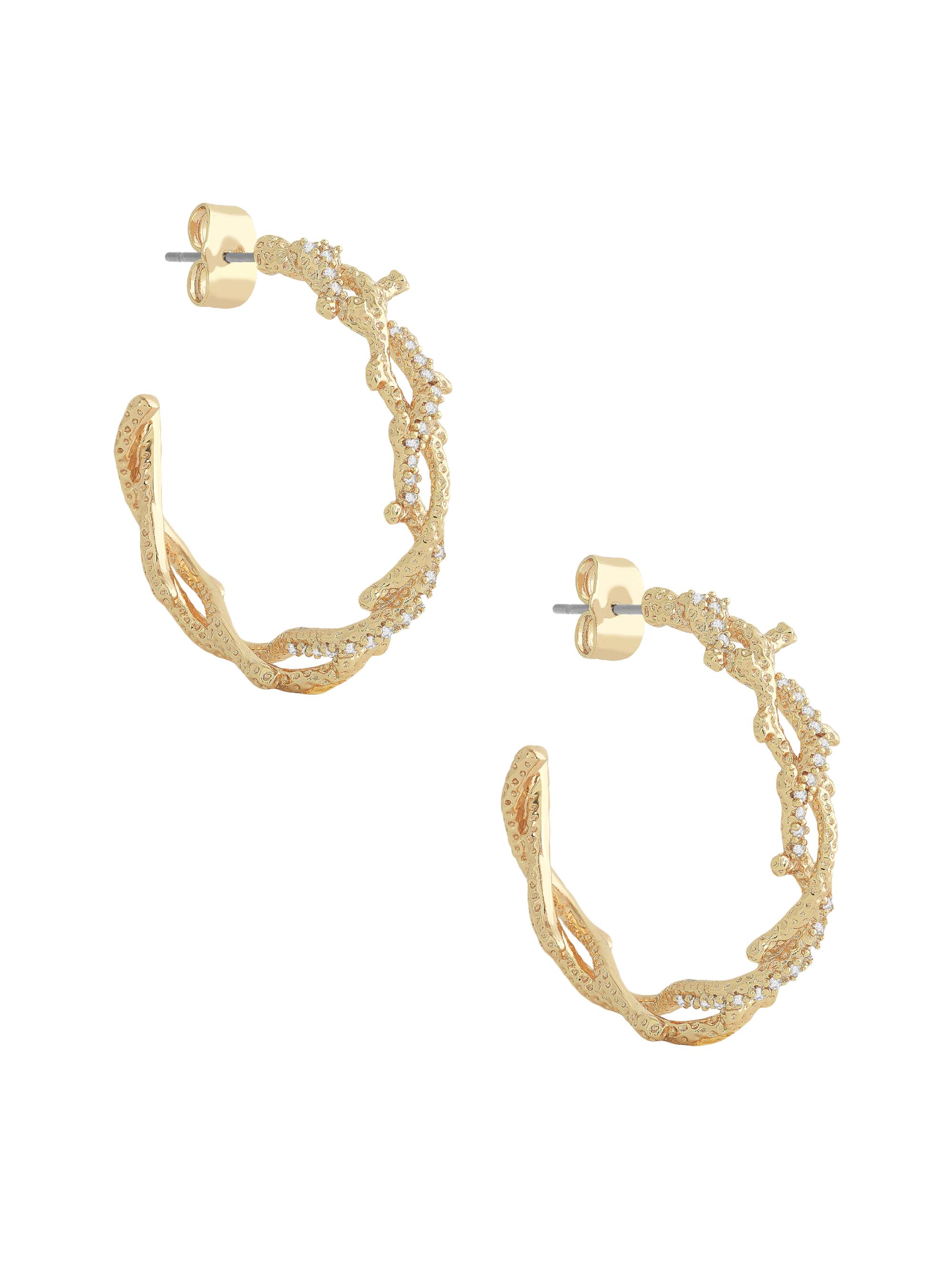 Anabel Aram Women's Ocean Coral 18K Gold-Plated Hoop Earrings - Gold