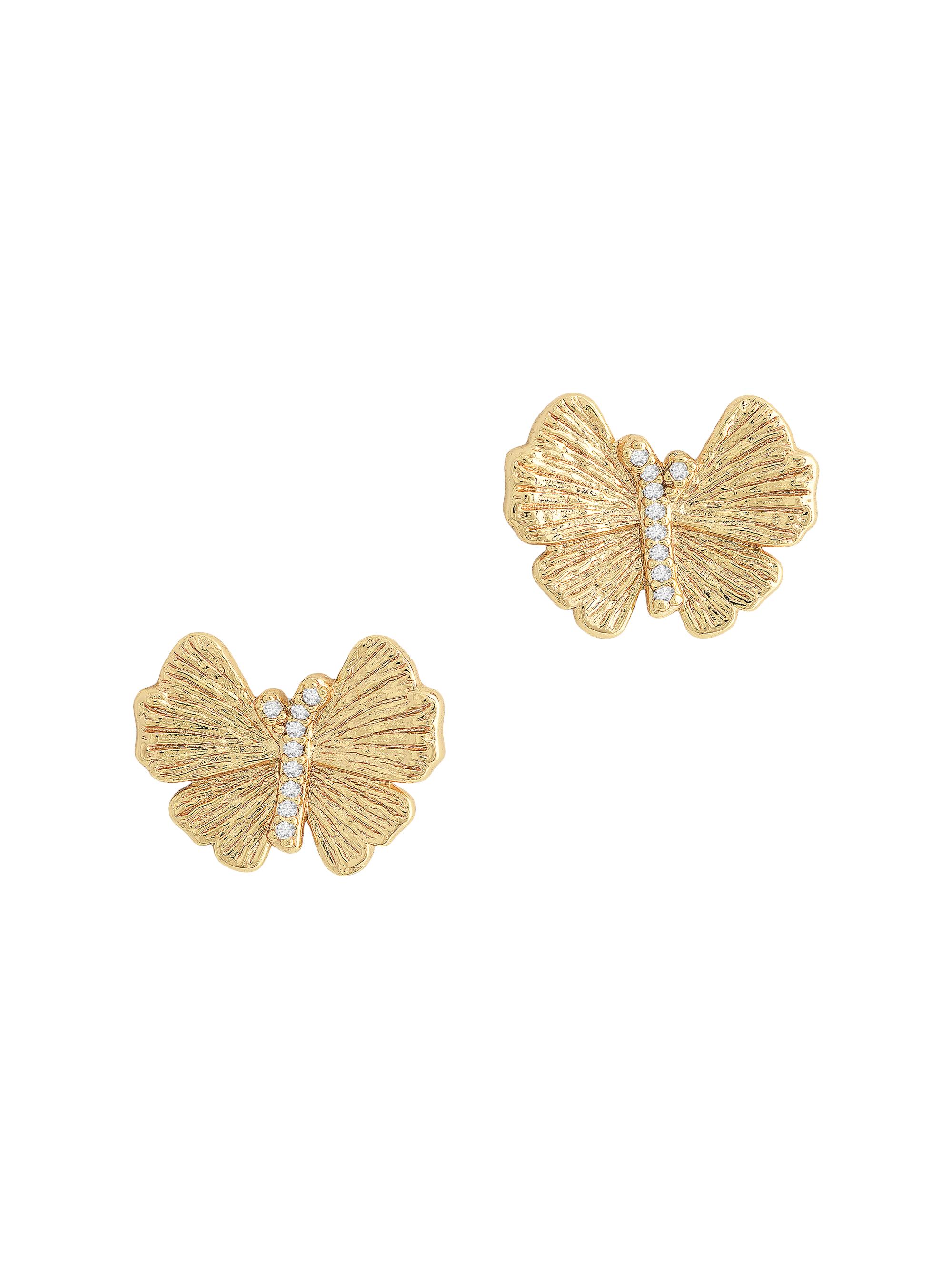 Anabel Aram Women's Butterfly 18K-Gold-Plated & Cubic Zirconia Stud Earrings - Gold