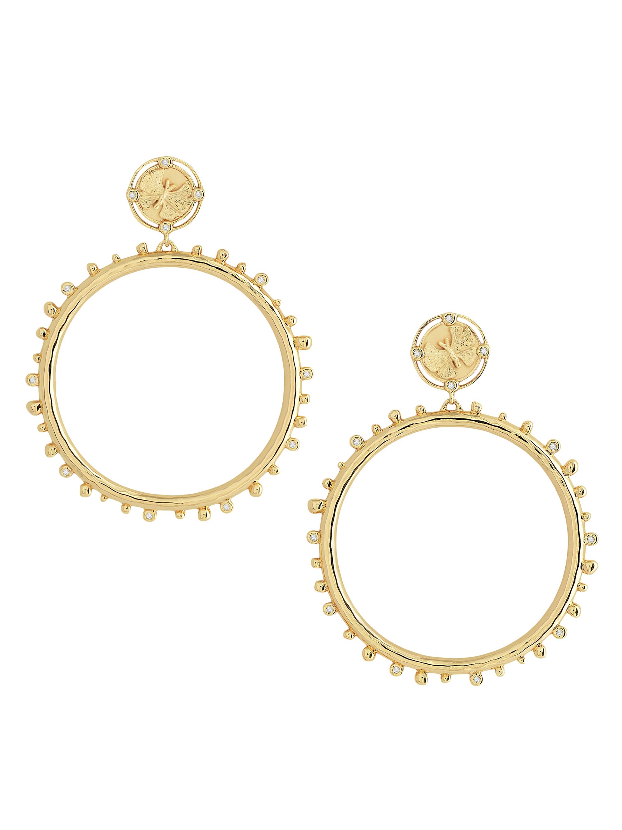 Anabel Aram Women's Coin 18K-Gold-Plated & Cubic Zirconia Butterfly Drop Earrings - Gold