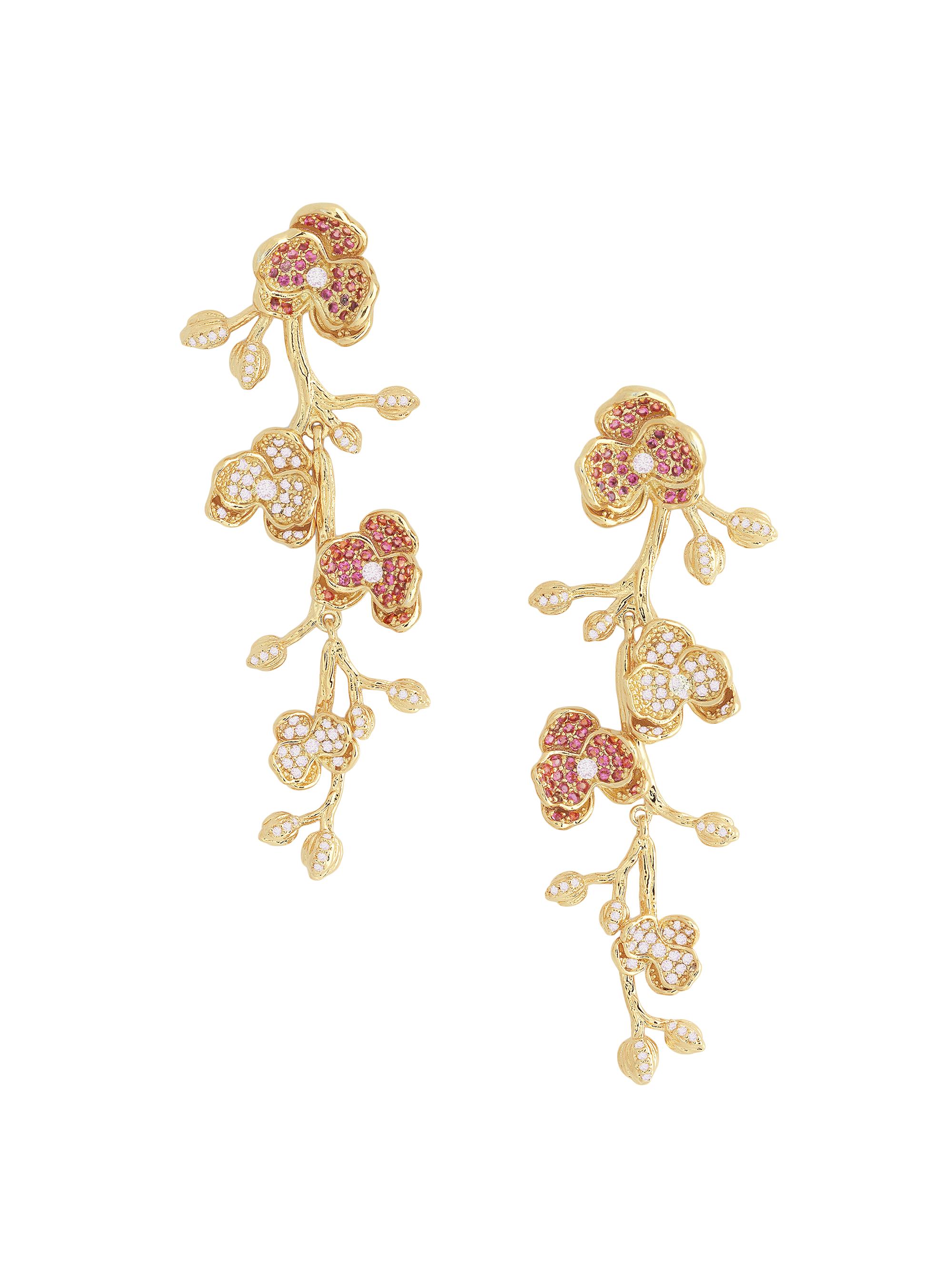 Anabel Aram Women's Orchid 18K-Gold-Plated & Cubic Zirconia Drop Earrings - Fuchsia