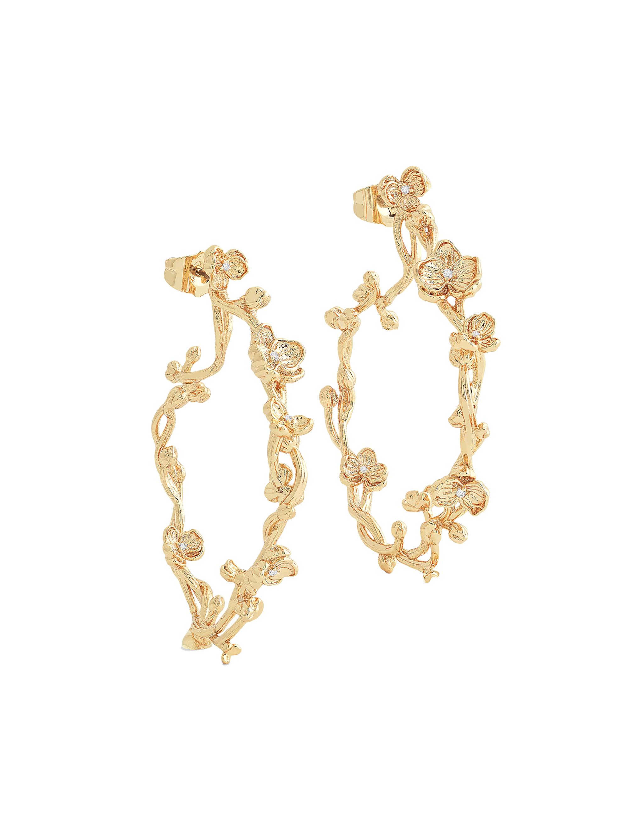 Anabel Aram Women's Orchid 18K Gold-Plated & Cubic Zirconia Hoop Earrings - Gold