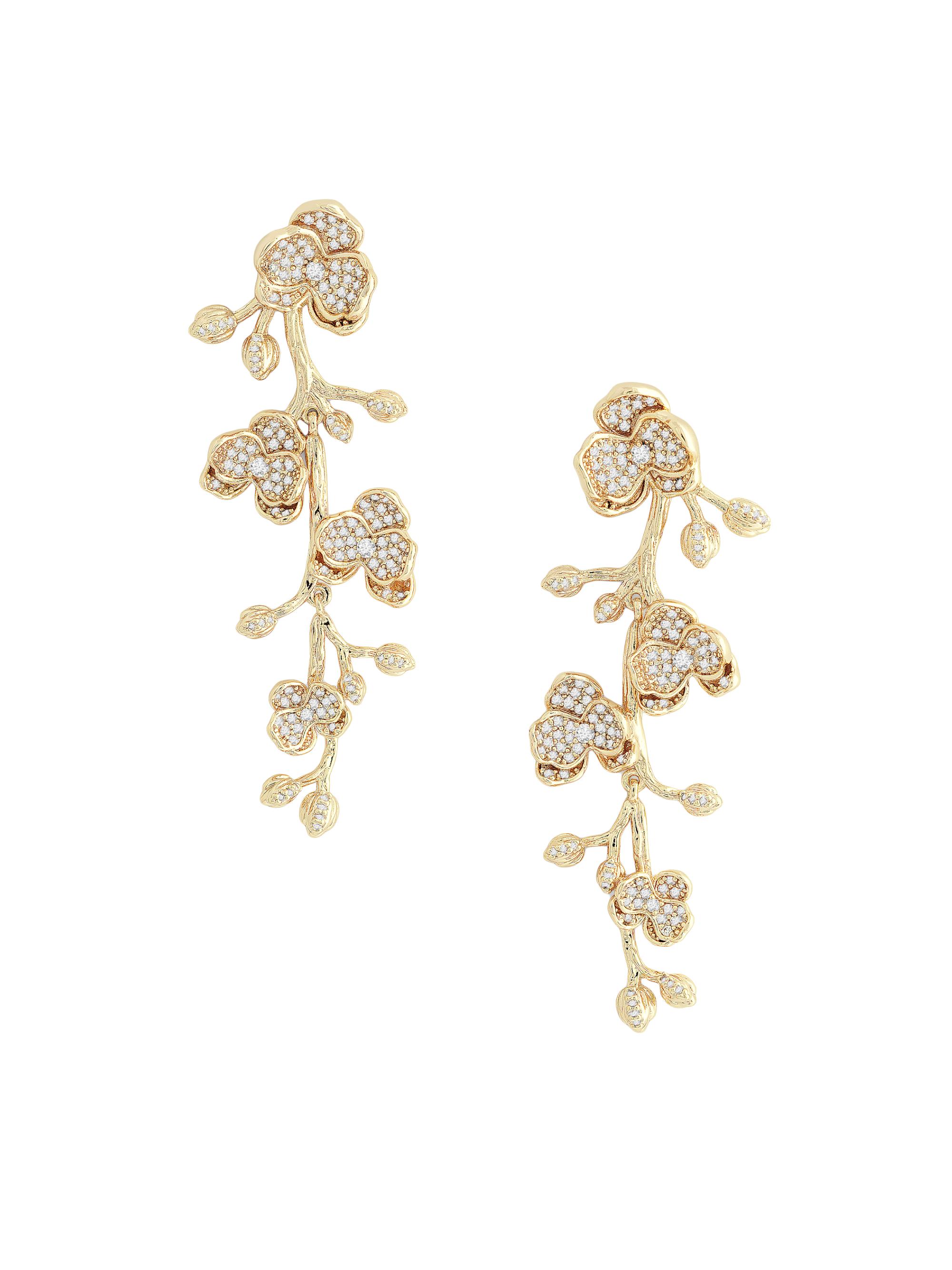 Anabel Aram Women's Orchid 18K Gold-Plated & Cubic Zirconia Drop Earrings - Gold
