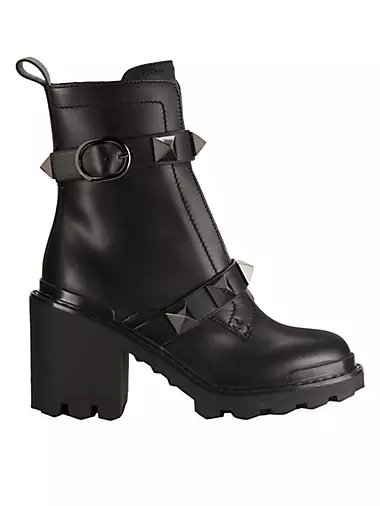 Roman Stud Leather Combat Boots