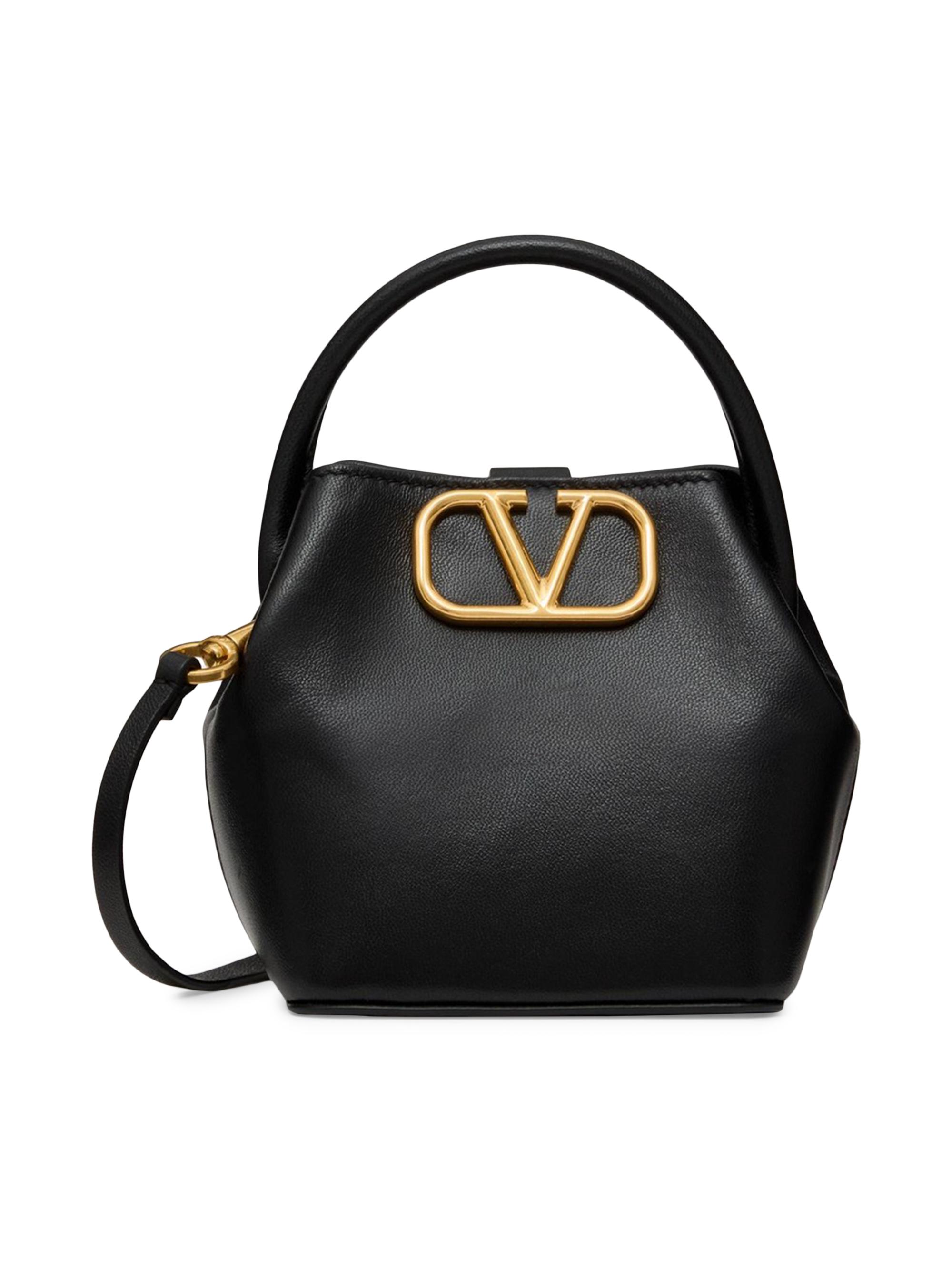Valentino 黒 ミニバッグ Valentino Garavani Mini VSling Top Handle Bag with Sparkling