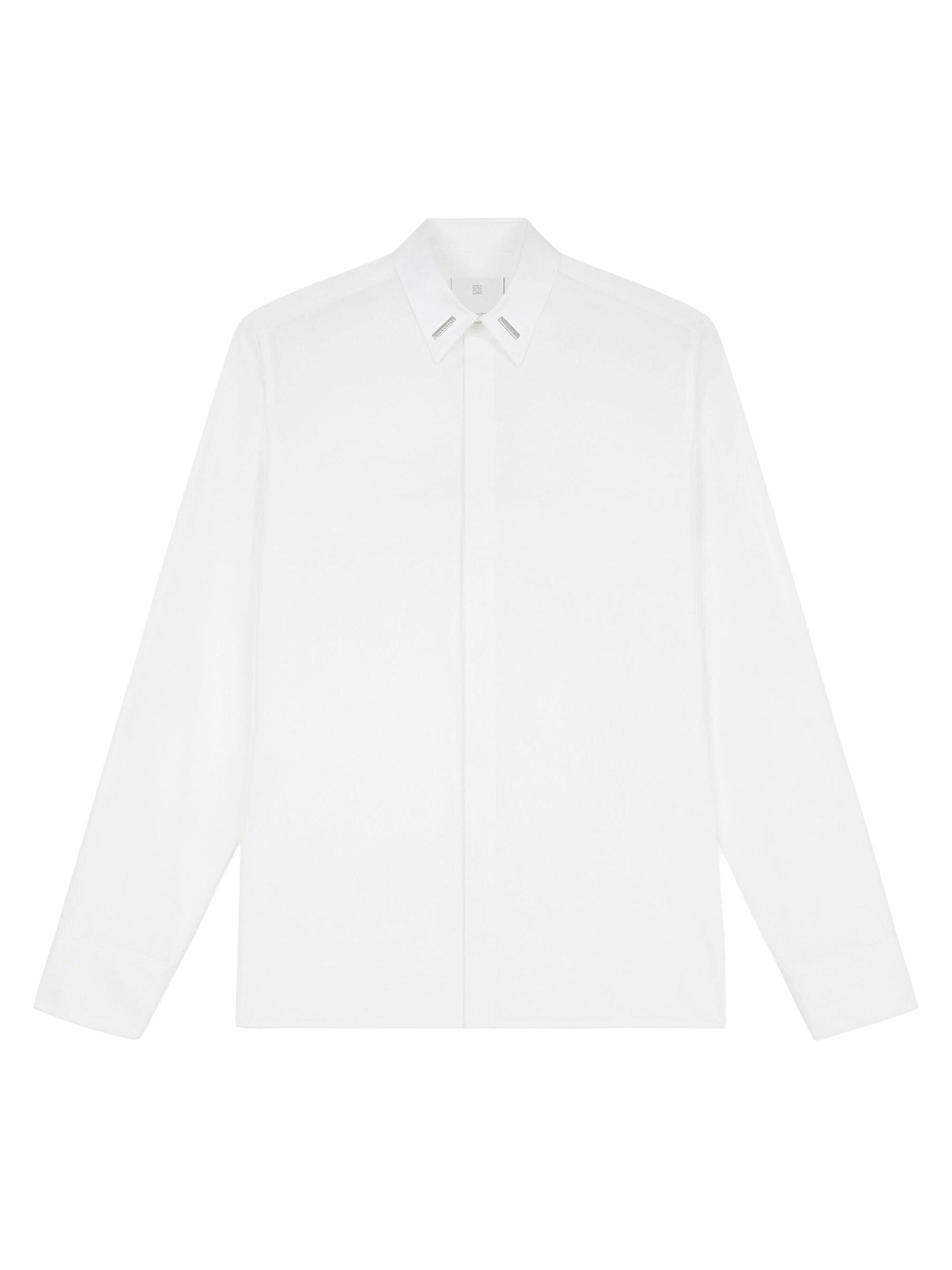 Givenchy Men's Shirt in Poplin with Collar Details - White