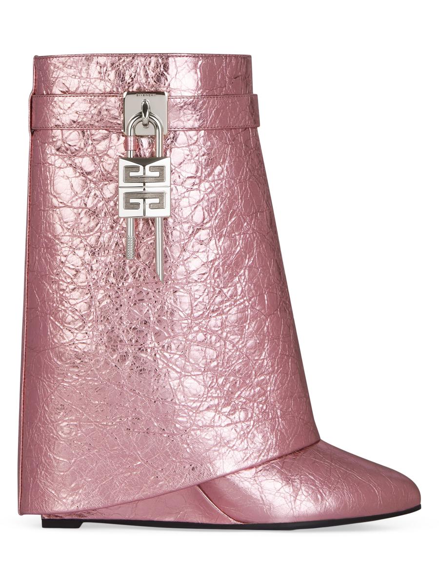 Givenchy Shark Lock Ankle Boots in Laminated Leather | Saks