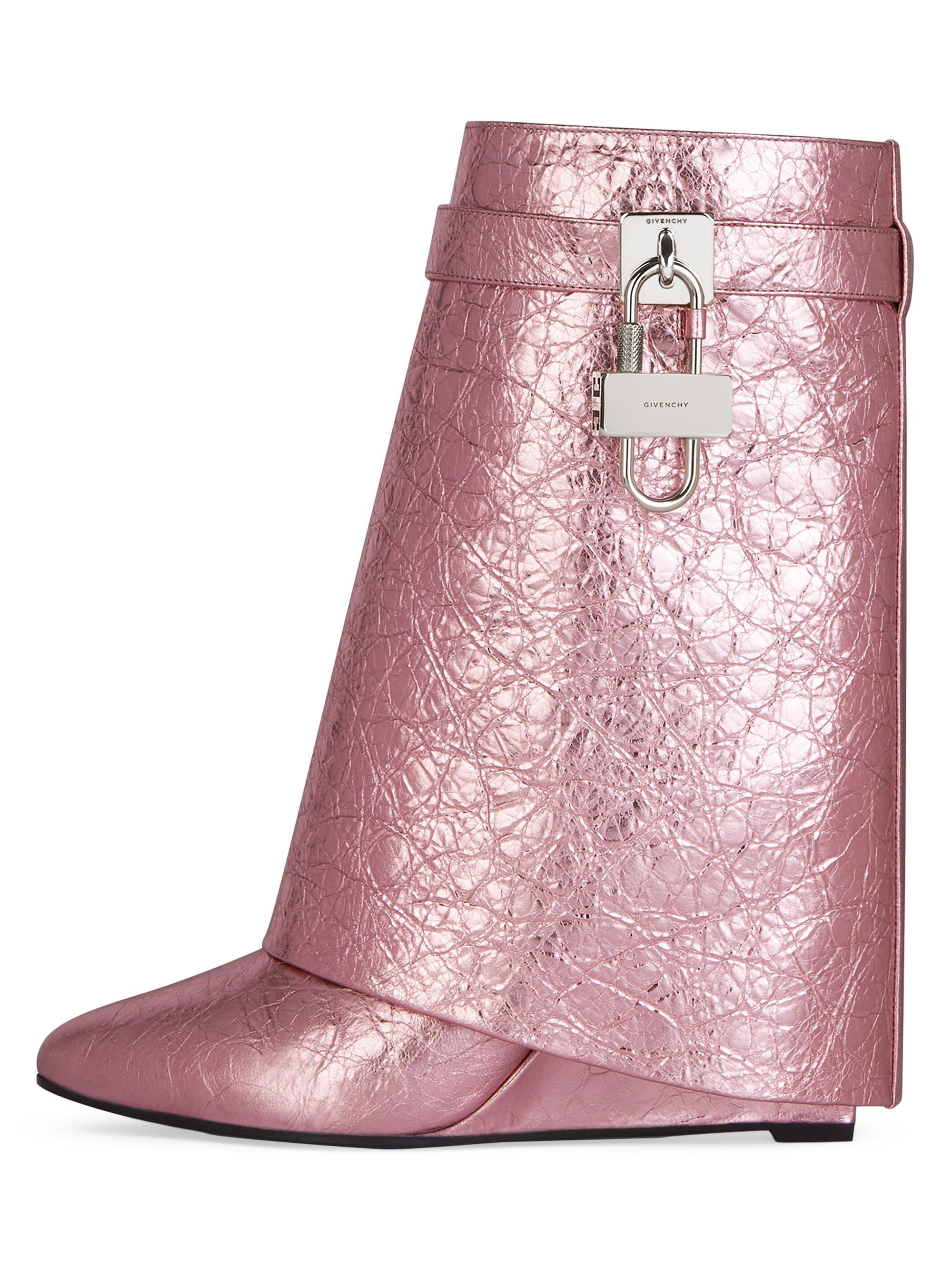 Givenchy Shark Lock Ankle Boots in Laminated Leather | Saks Fifth