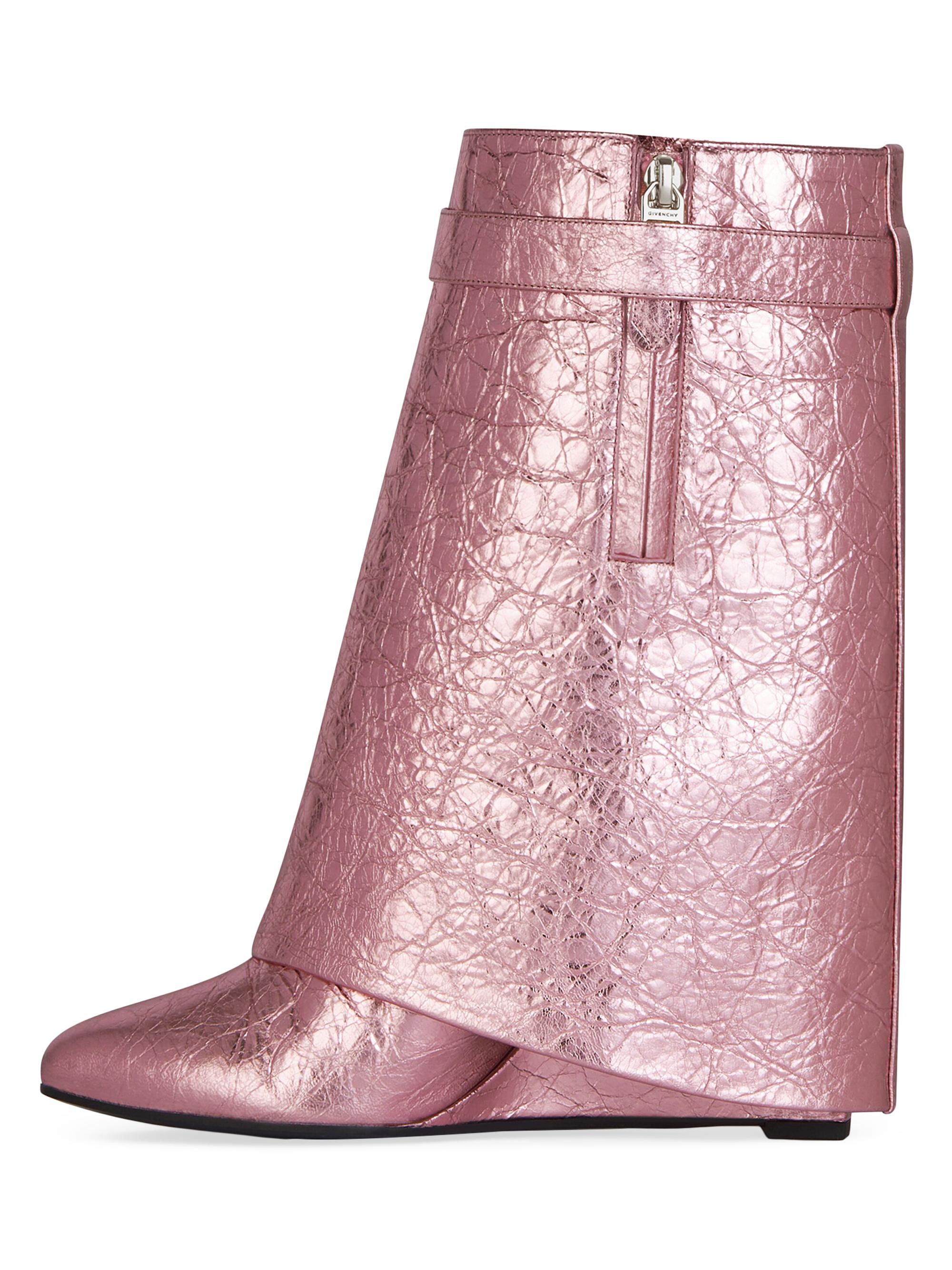 Givenchy Shark Lock Ankle Boots in Laminated Leather | Saks Fifth
