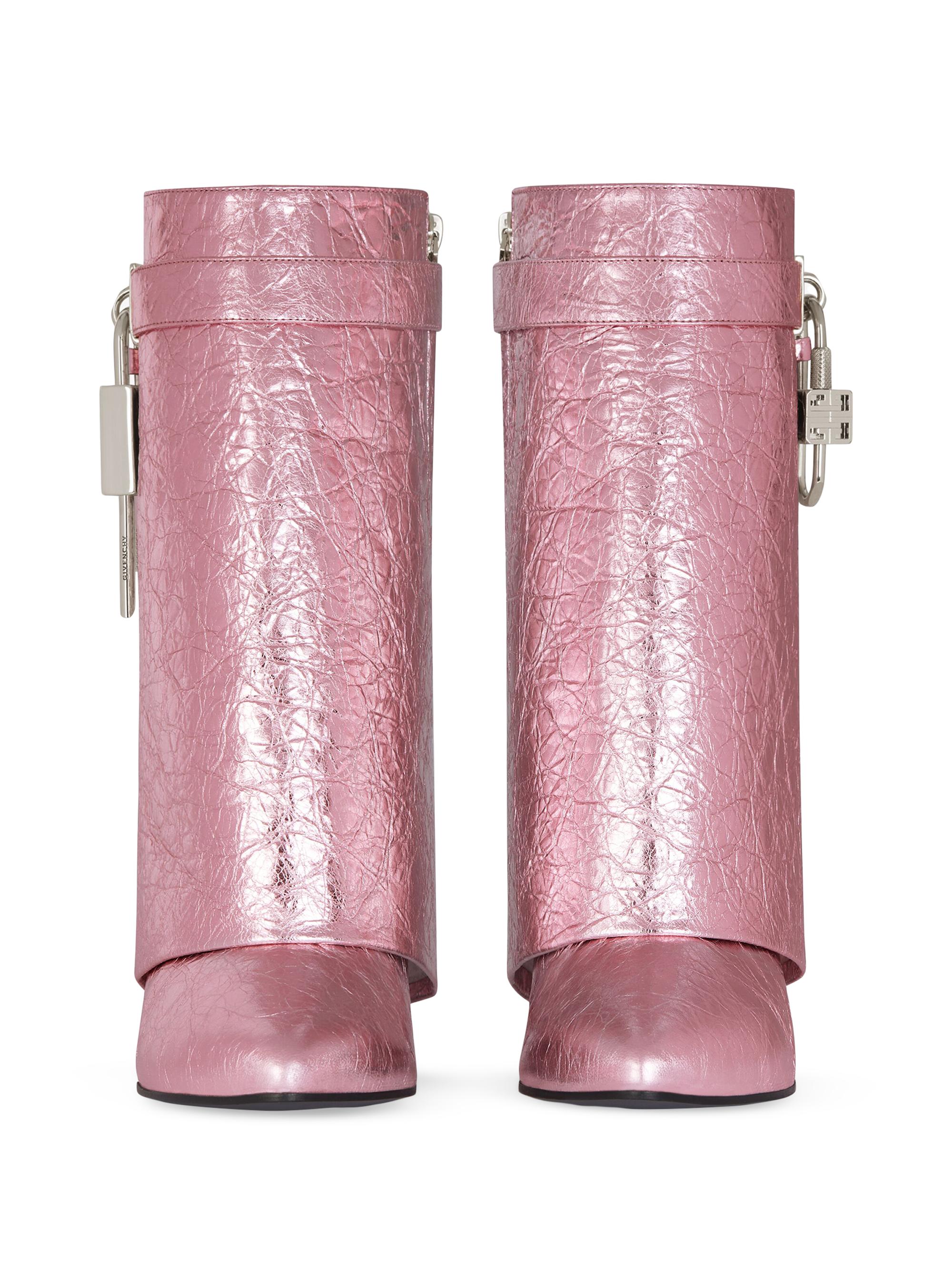 Givenchy Shark Lock Ankle Boots in Laminated Leather | Saks Fifth
