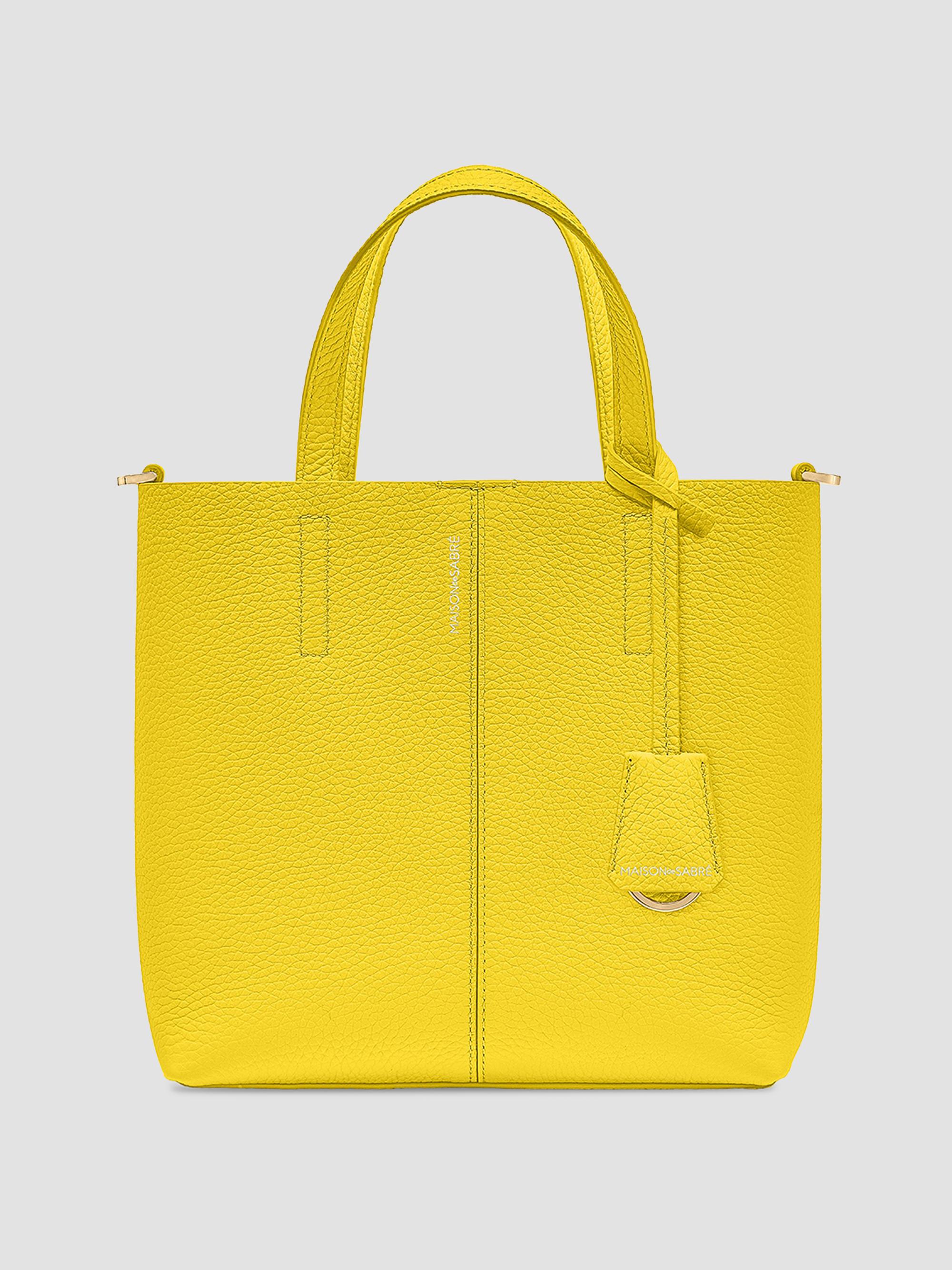 Maison de Sabre Women's  Leather Soft Tote Bag - Daisy Yellow | Thumbnail 8