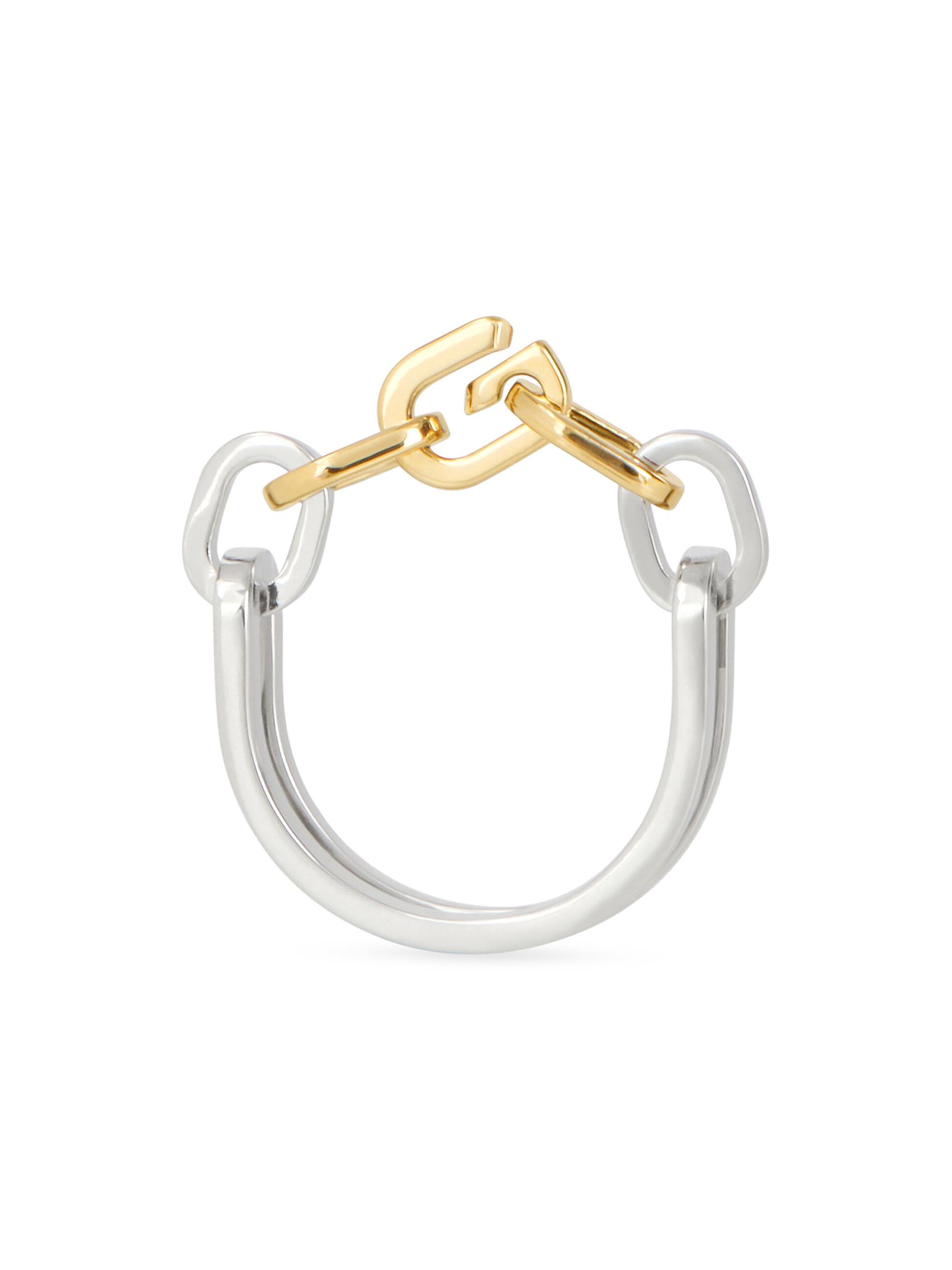 Givenchy Women's G Link Two Tone Ring - Golden Silvery