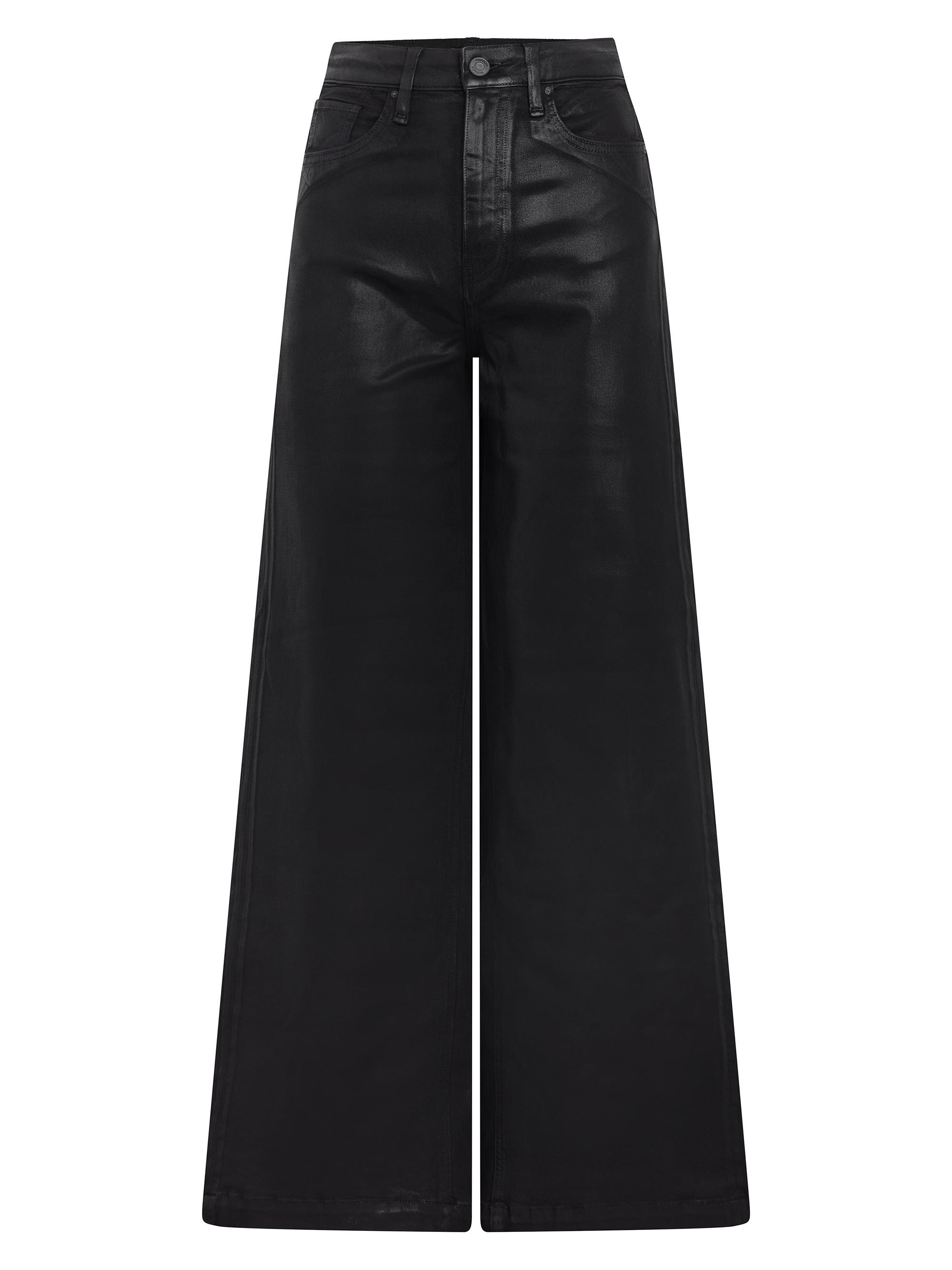 Hudson Jeans Women's James Coated Wide-Leg Jeans - Coated Black Beauty