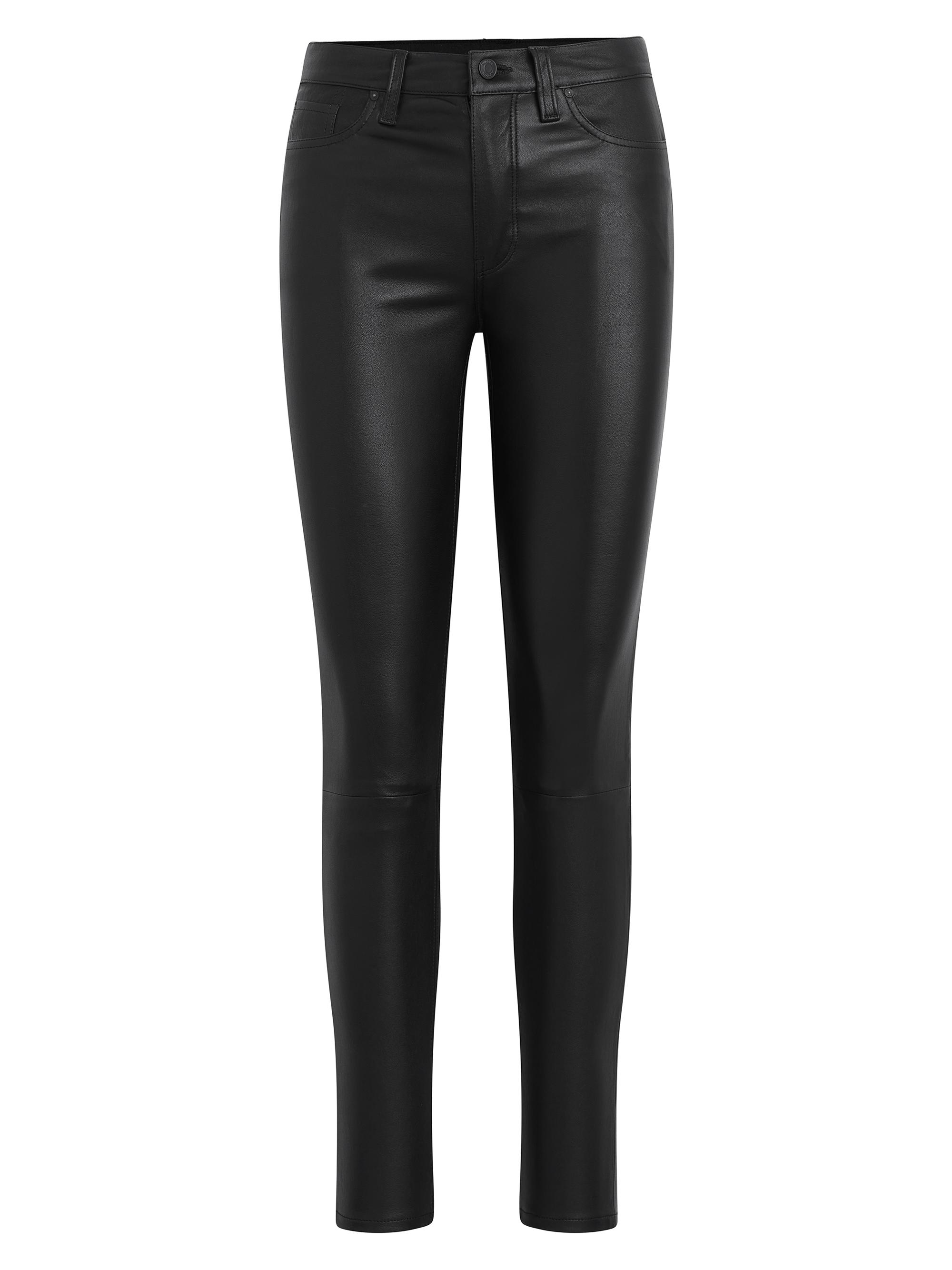 Hudson Jeans Women's Barbara Leather Super Skinny Ankle Jeans - Black