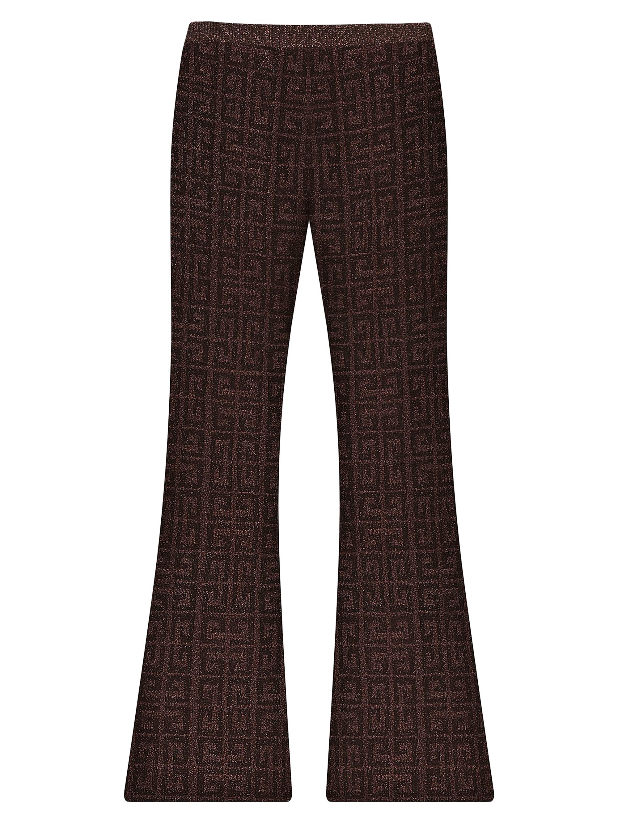 Givenchy Women's Flare Pants In 4G Jacquard - Brown