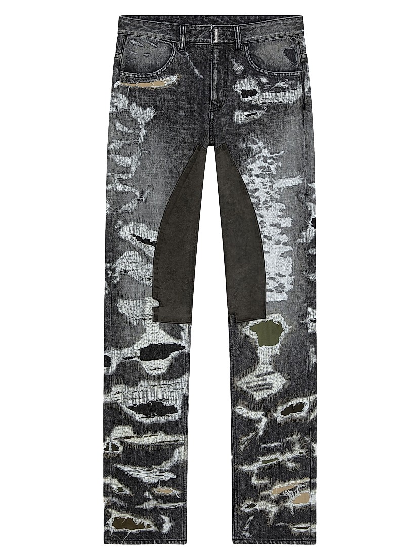 Shop Givenchy Jeans in destroyed denim and moleskin | Saks Shop Givenchy Jeans in destroyed denim and moleskin | Saks