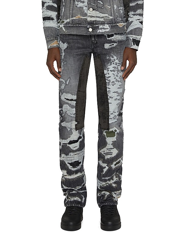 Shop Givenchy Jeans in destroyed denim and moleskin | Saks Shop Givenchy Jeans in destroyed denim and moleskin | Saks