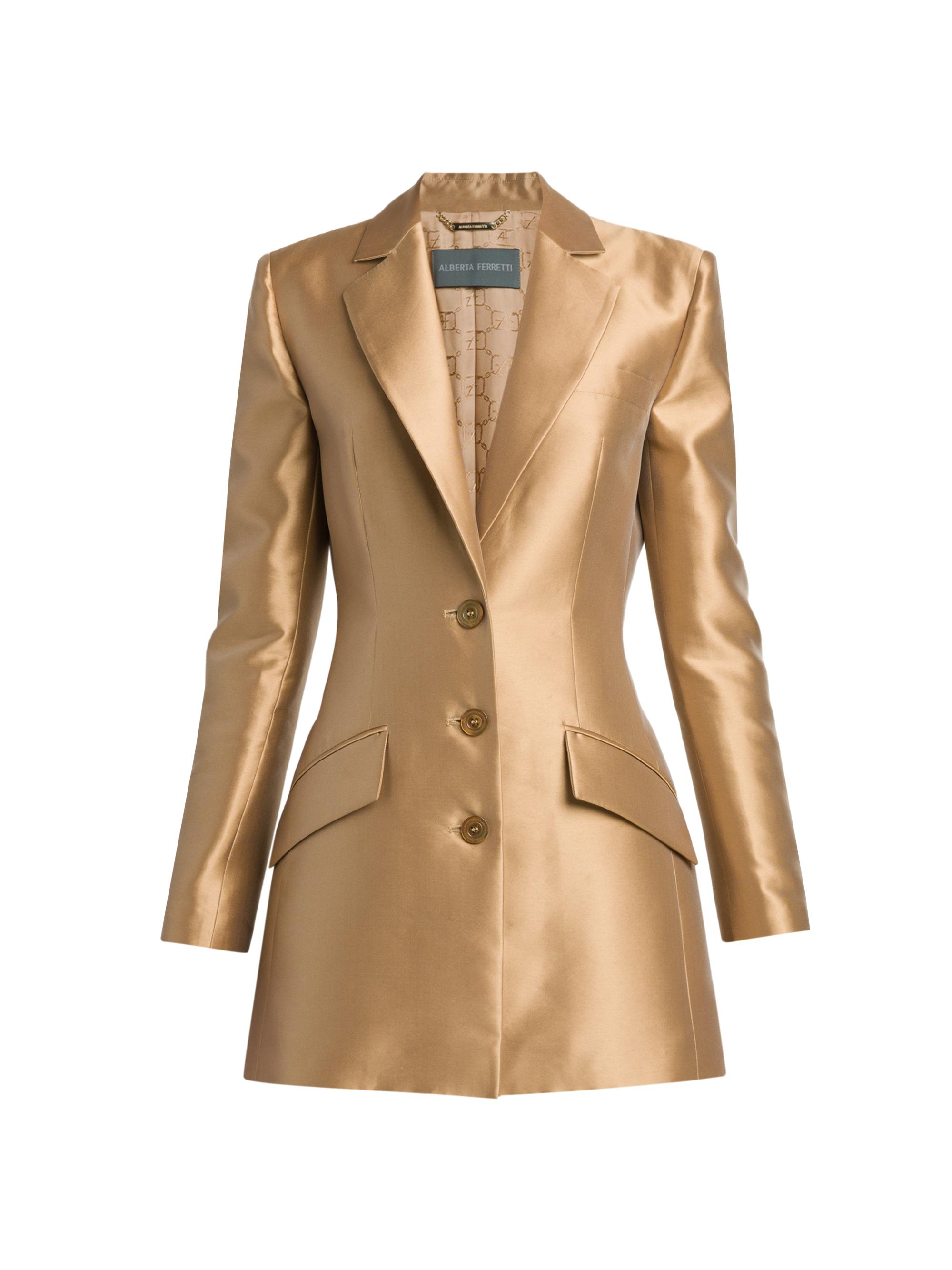 Alberta Ferretti Women's Satin Evening Blazer - Beige