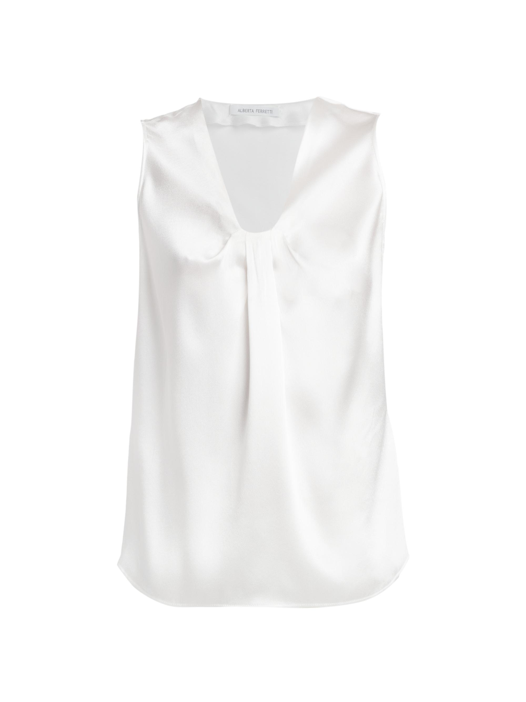 Alberta Ferretti Women's Sleeveless Satin Blouse - White