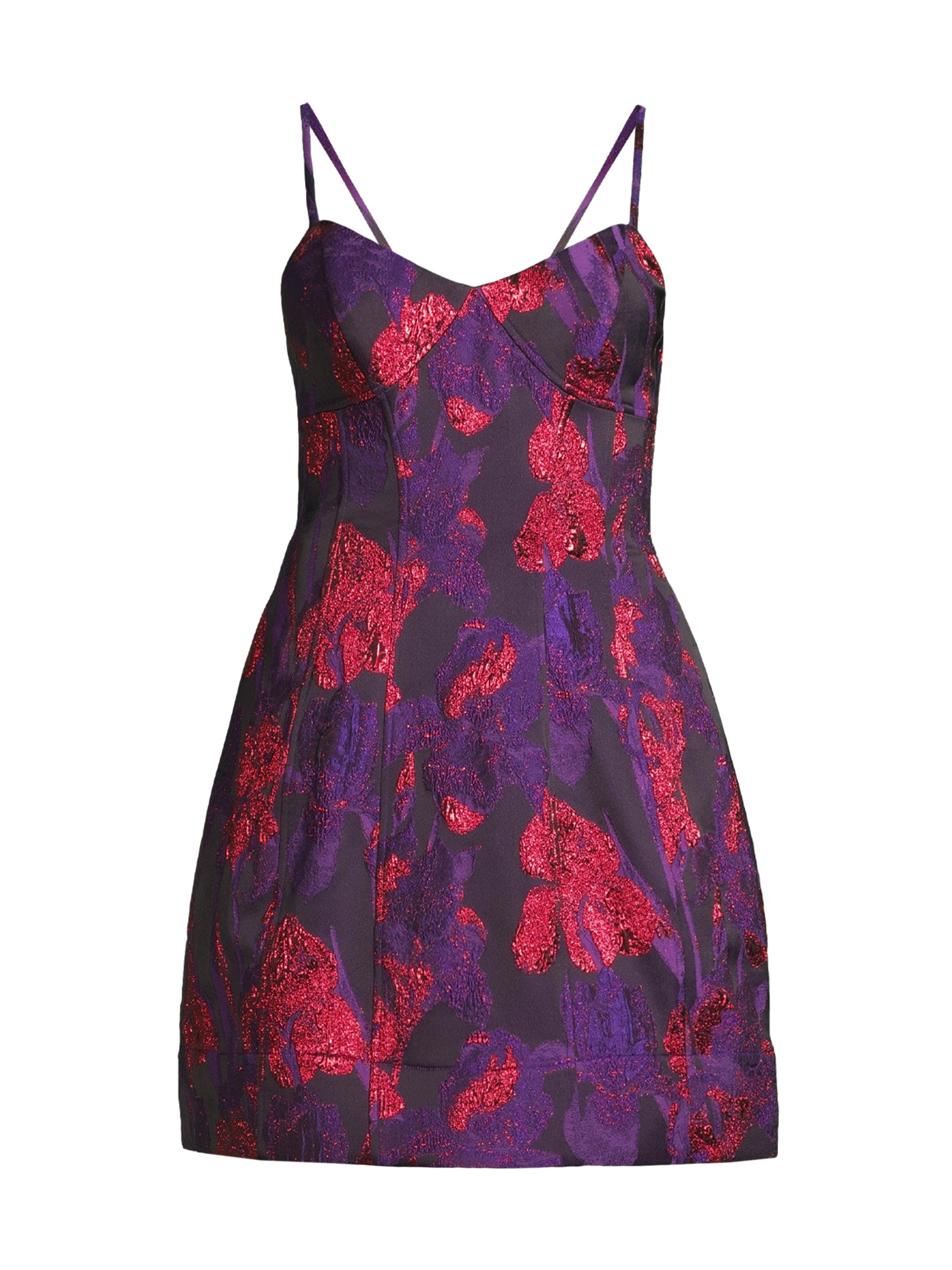 Liv Foster Women's Metallic Jacquard Minidress - Purple Multi