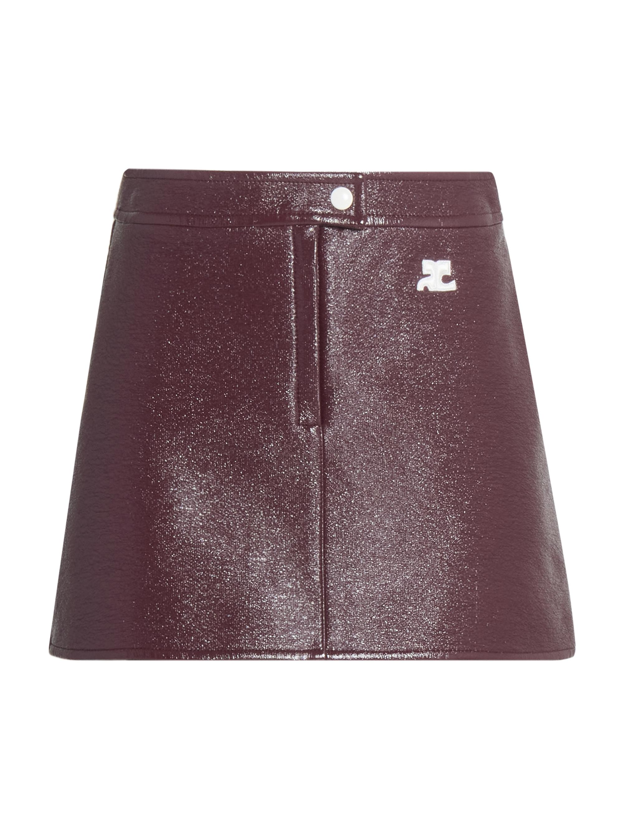 Courreges Women's Reedition Vinyl A-Line Miniskirt - Burgundy