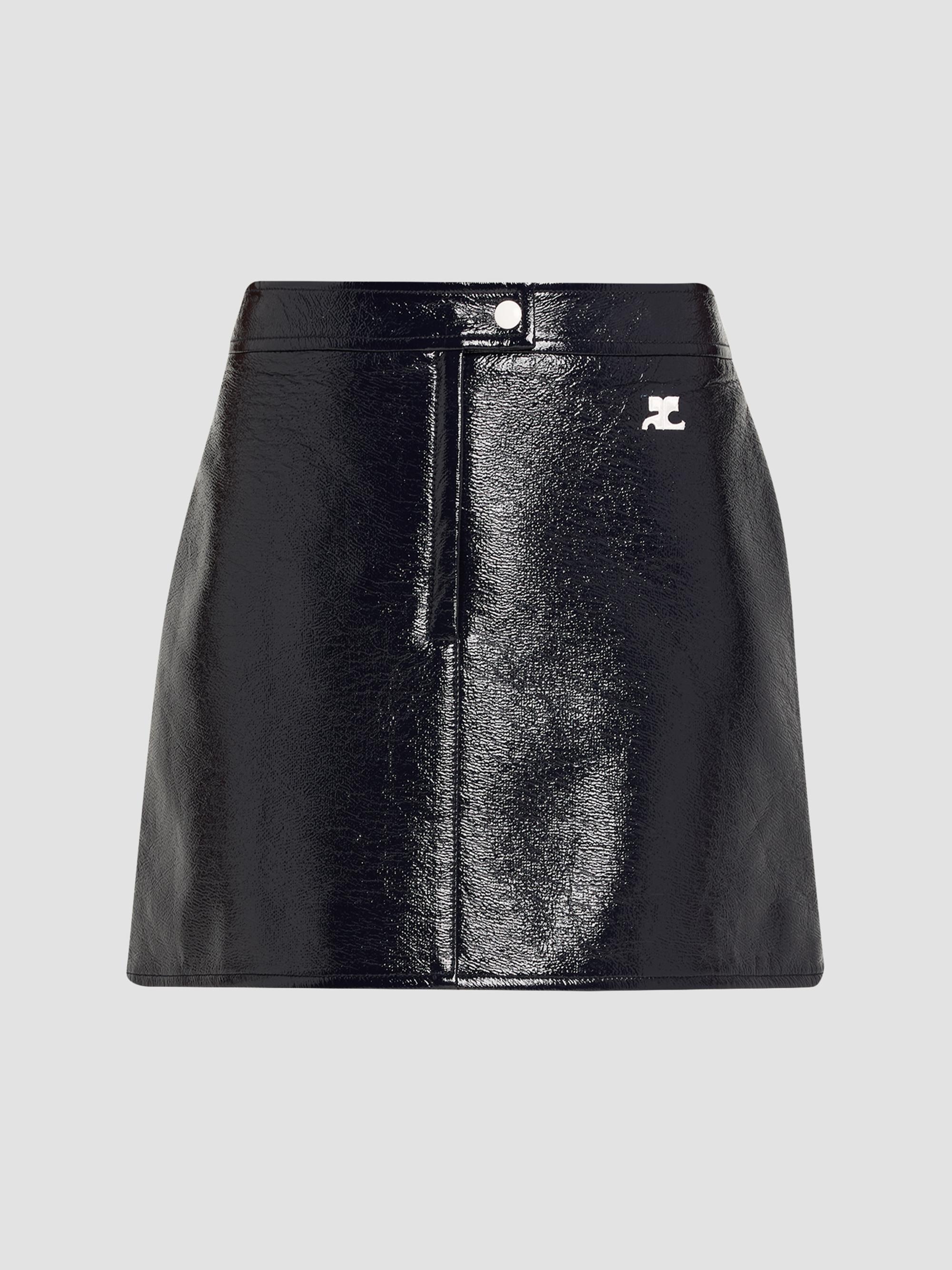 Courreges Women's Reedition Vinyl A-Line Miniskirt - Navy | Thumbnail 6