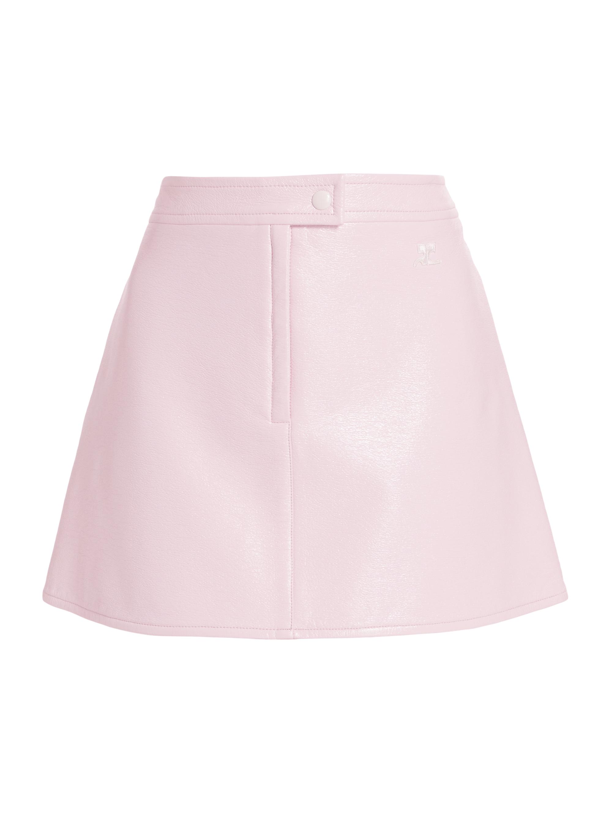 Courreges Women's Reedition Vinyl A-Line Miniskirt - Pale Pink