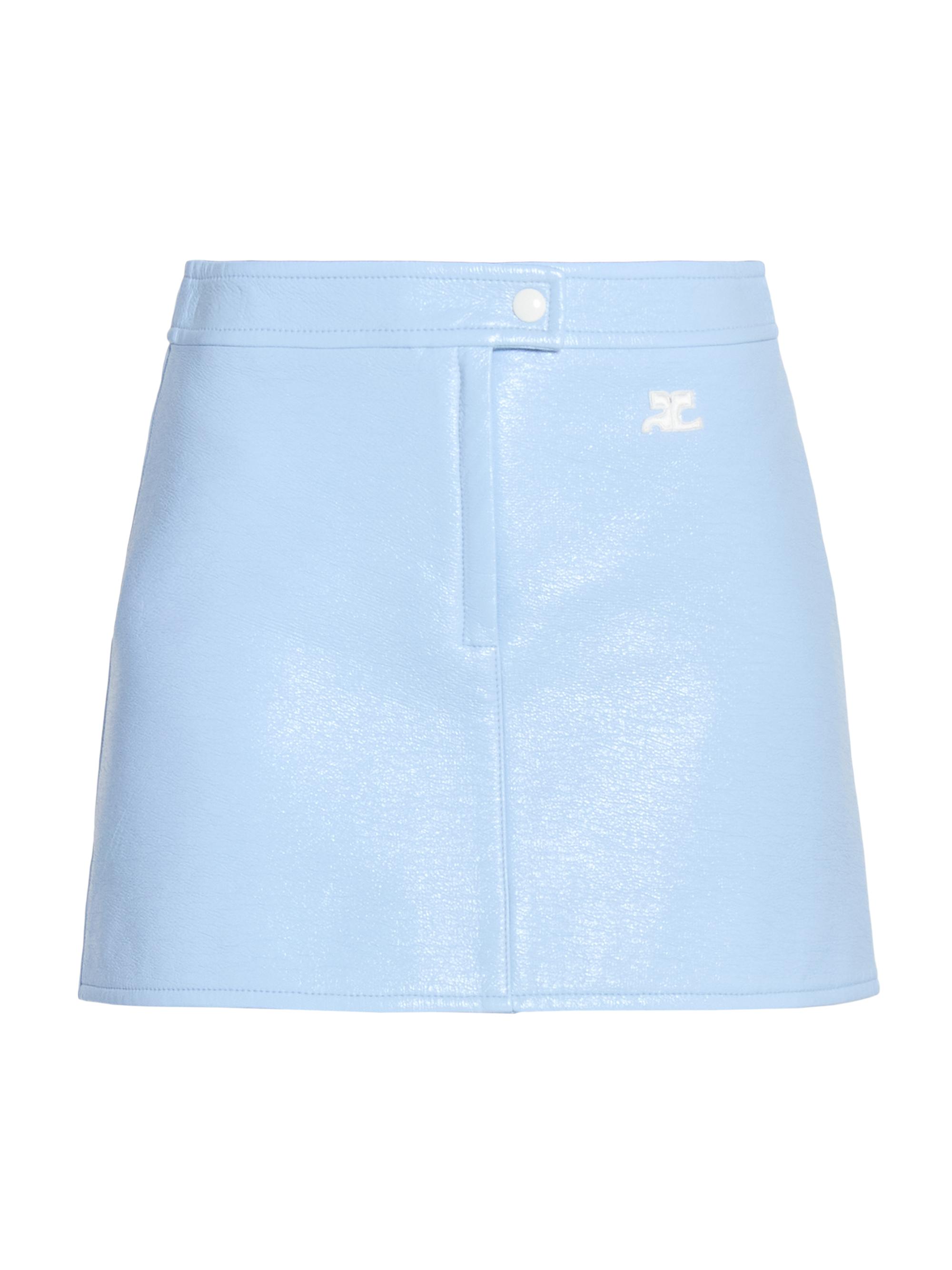 Courreges Women's Reedition Vinyl A-Line Miniskirt - Sky