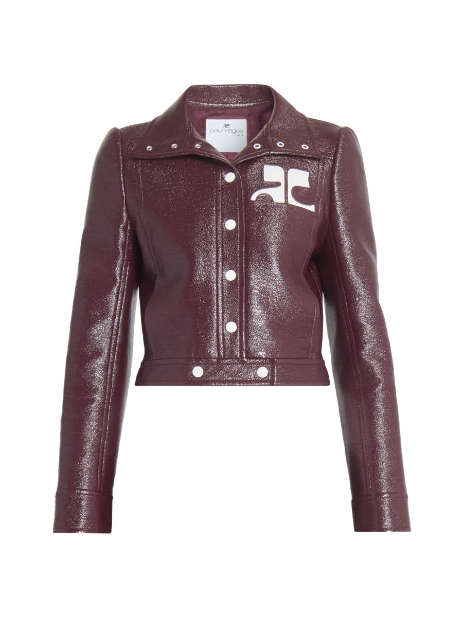 Courrèges Women's Reedition Vinyl Jacket In Brown