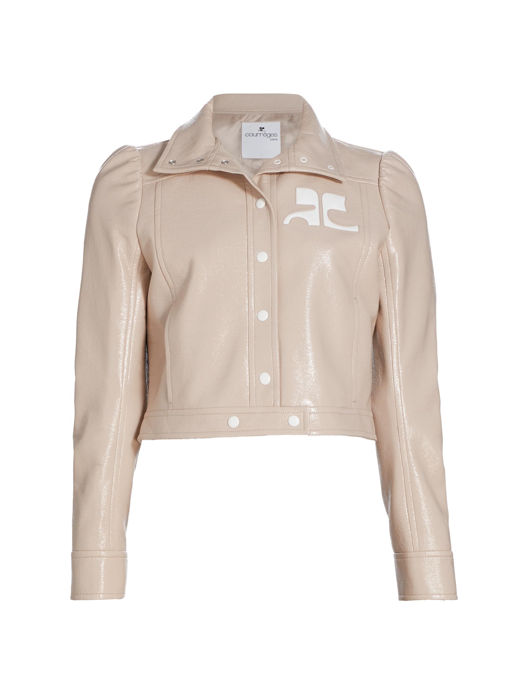 Courreges Women's Reedition Vinyl Jacket - Mastic Grey