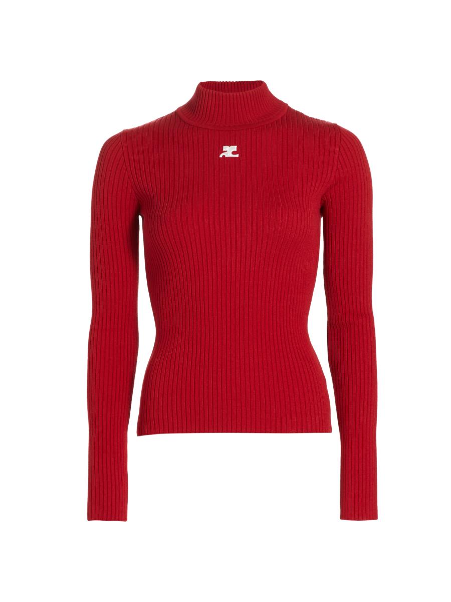 Courreges Re-Edition Rib-Knit Turtleneck Top | Saks Fifth Avenue