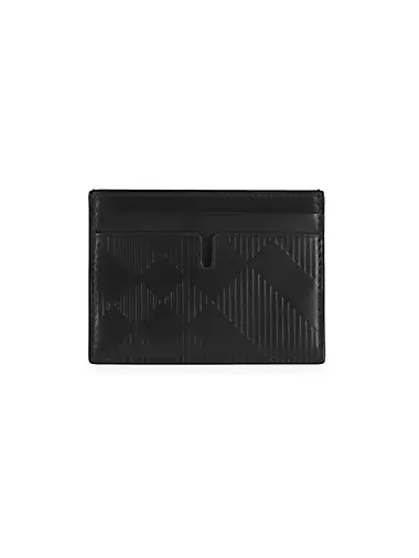 Burberry Checked Money Clip Leather Wallet - Neutrals