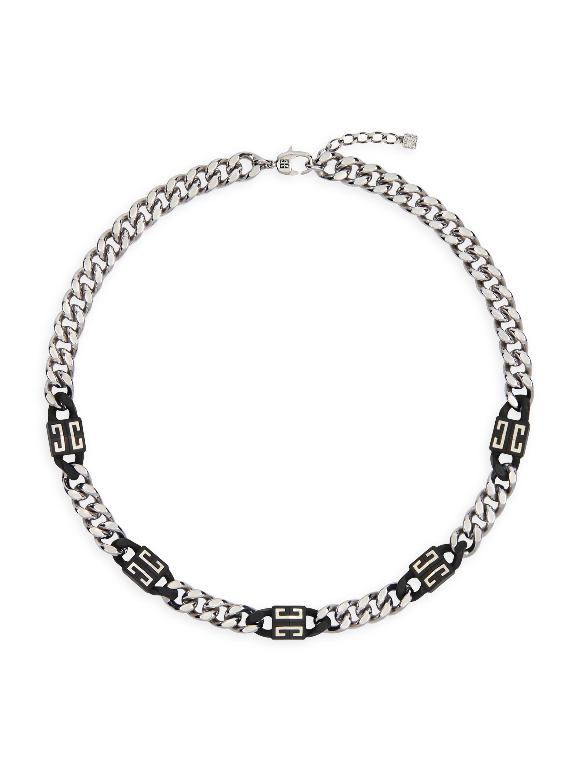 Givenchy Men's 4G Short Necklace In Metal - Black Silvery