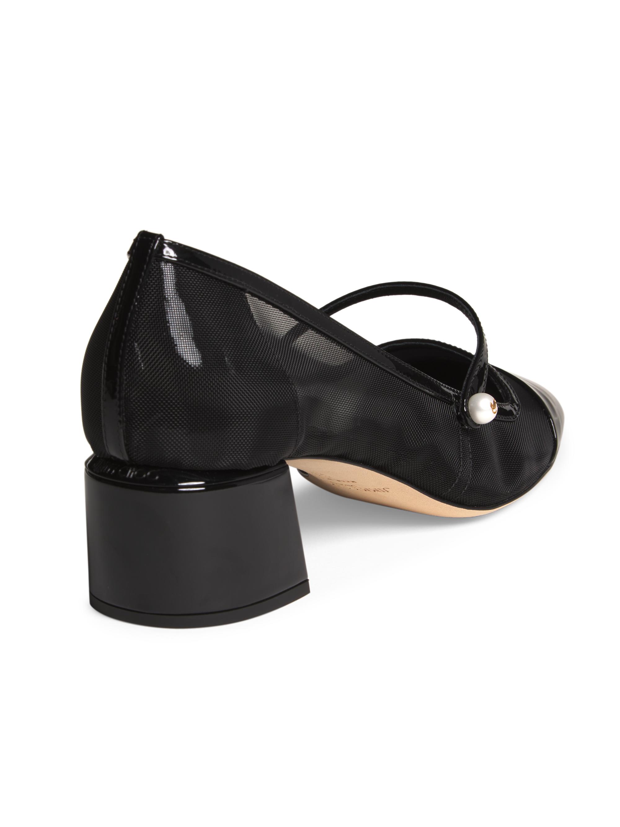 Jimmy Choo Elisa 45MM Mesh & Patent Leather Pumps | Saks Fifth Avenue