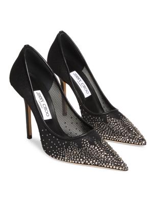 Jimmy Choo Saeda 100mm crystal-embellished pumps - Purple