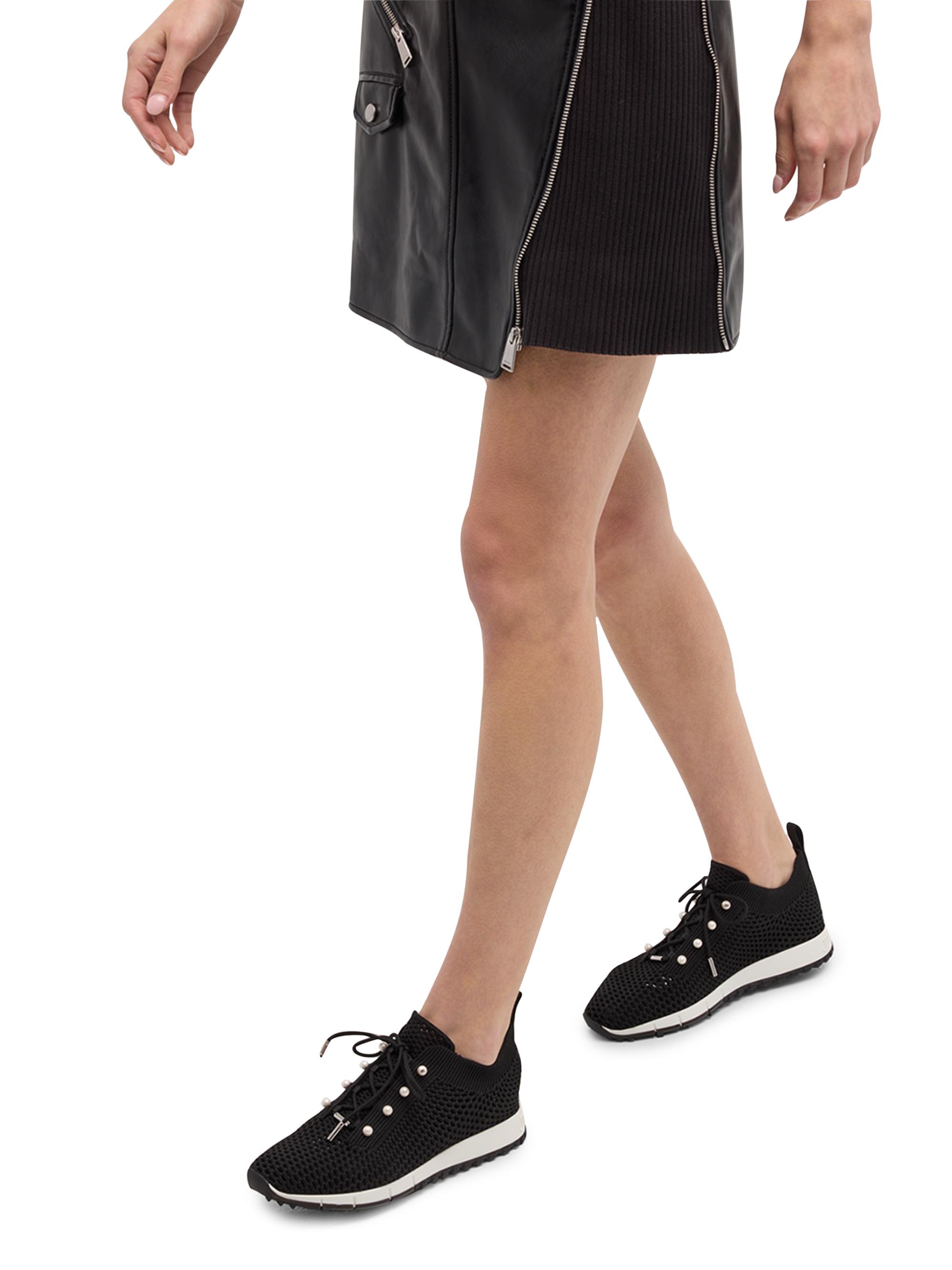 Jimmy Choo Veles Faux Pearl-Embellished Crocheted Sneakers | Saks