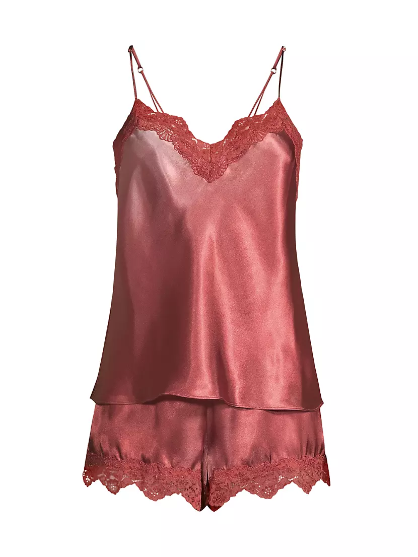 Satin and Lace Thin Straps Cami - Candy red