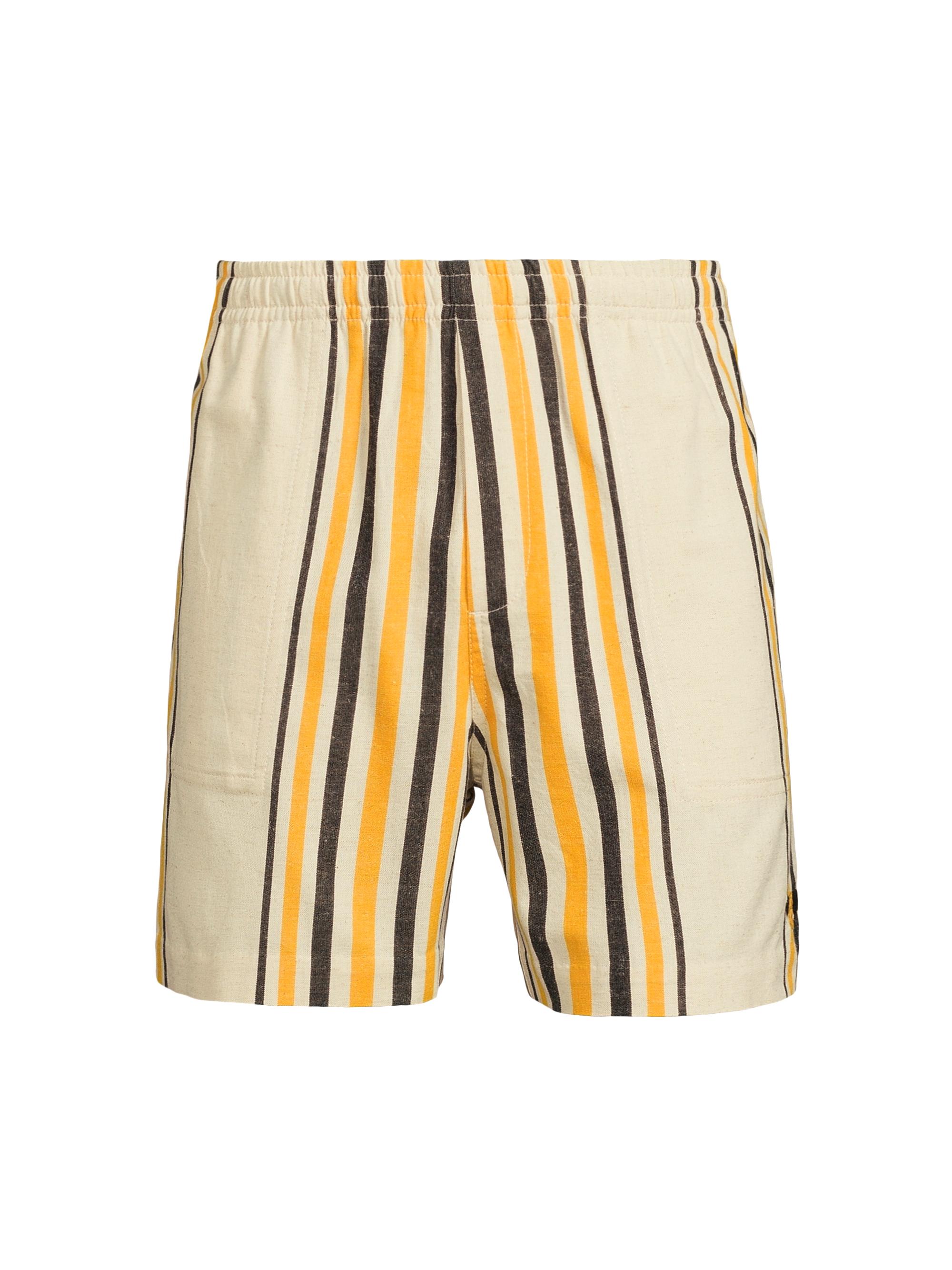 Bode Men's Crane Estate Namesake Striped Shorts - Ecru Multi